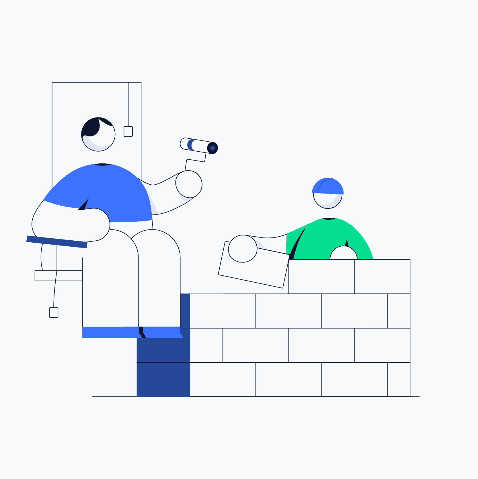 Lisk redesign, illustration about builders