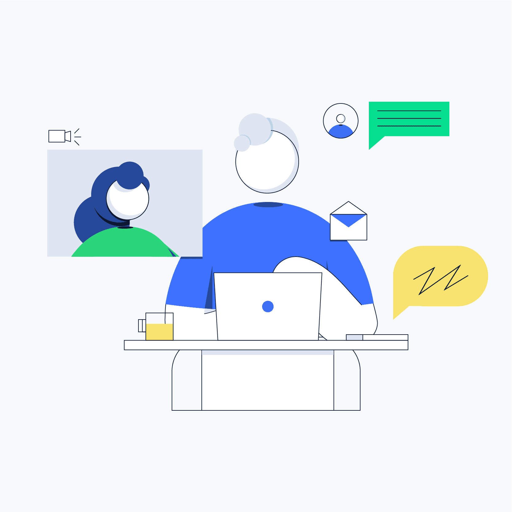 Lisk redesign, illustration about working in desk