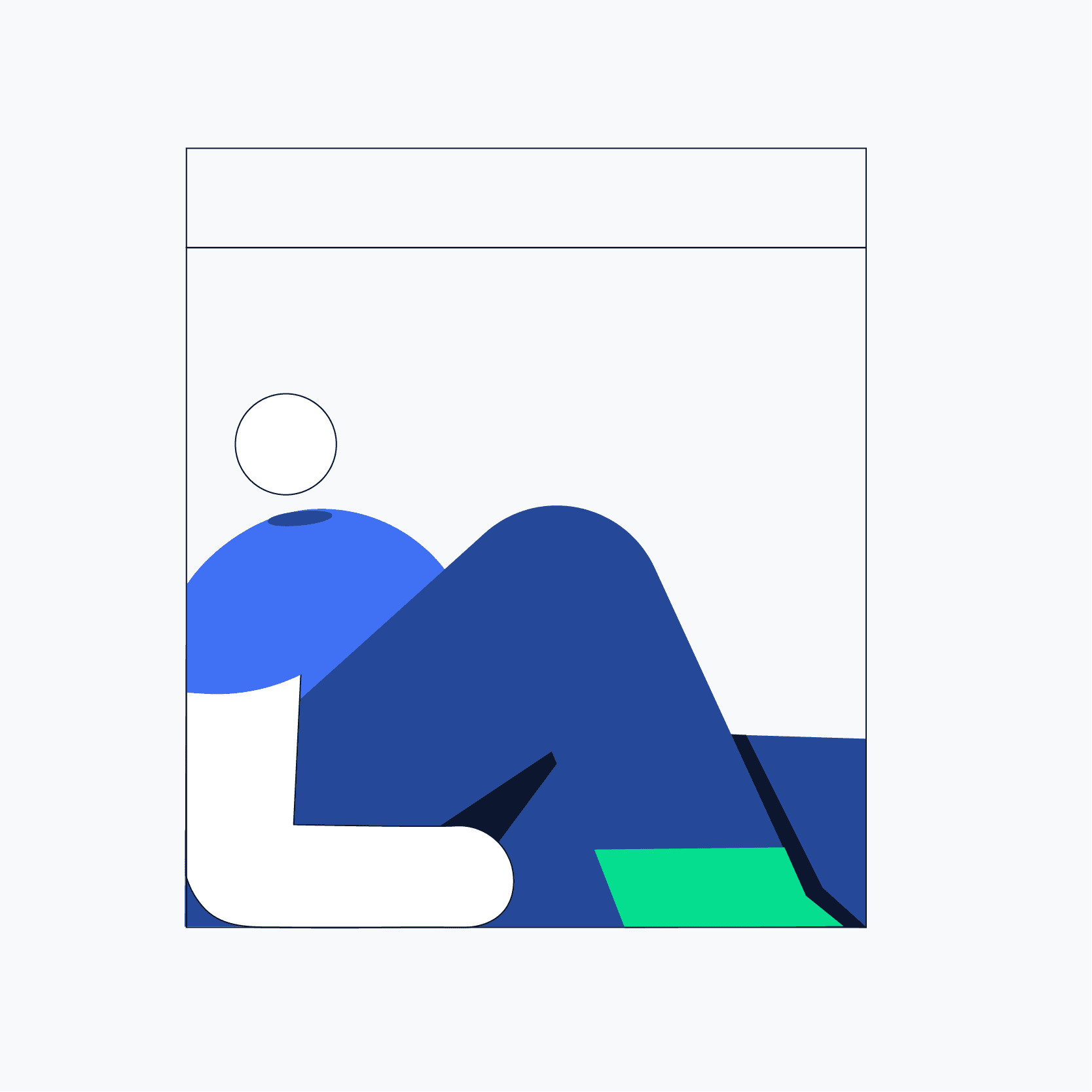 Lisk redesign, illustration about a characer inside a block