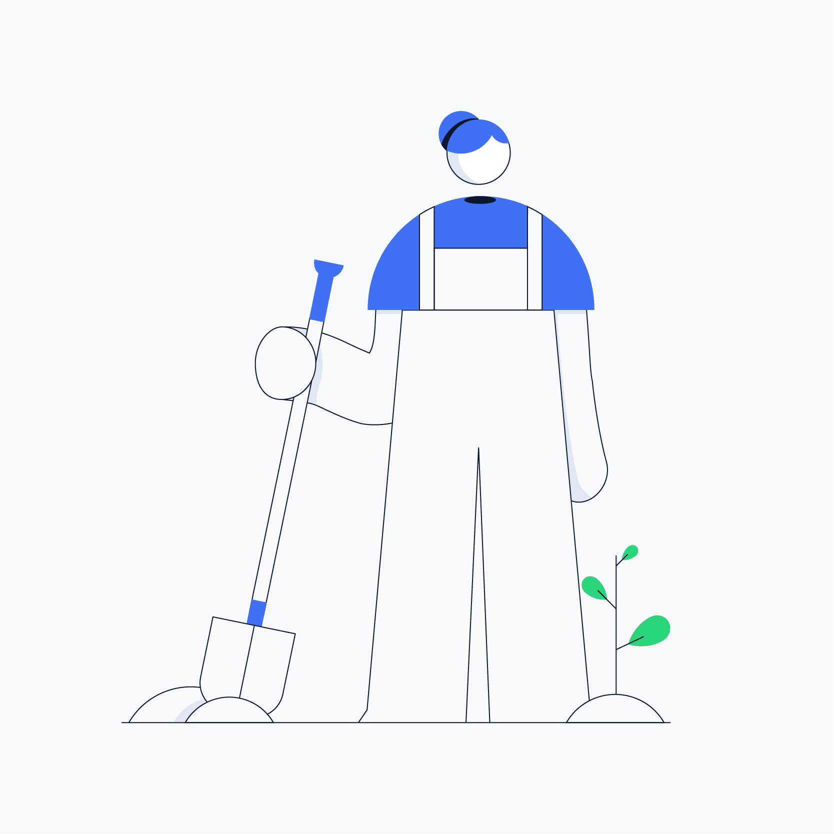 Lisk redesign, illustration about a gardener planting a seed