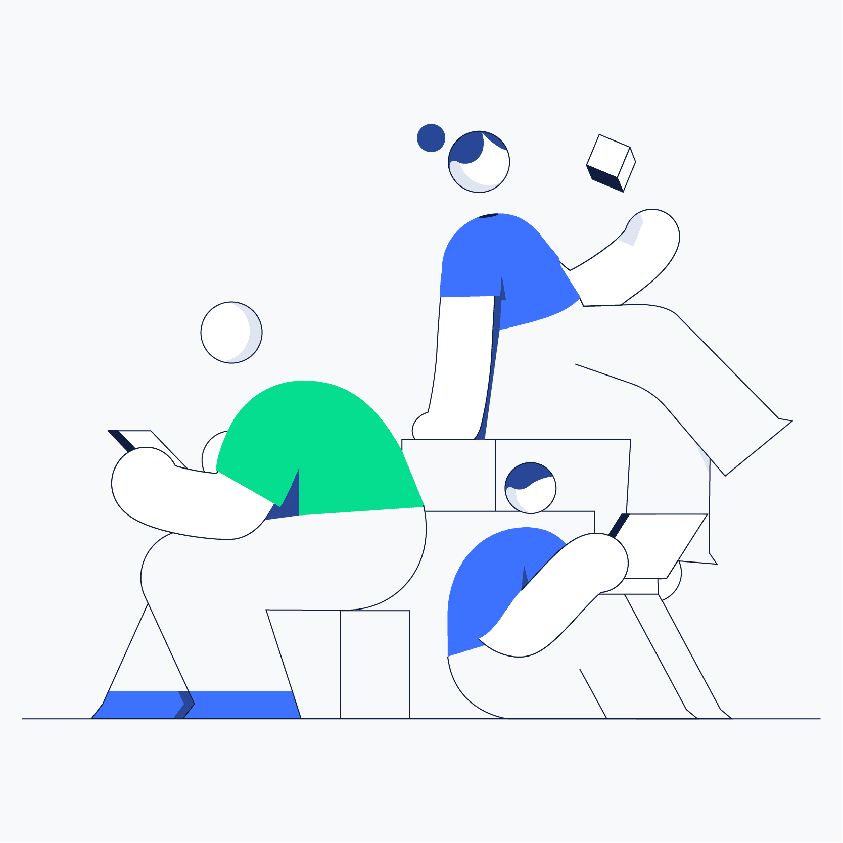 Lisk redesign, illustration about characters hanging out together