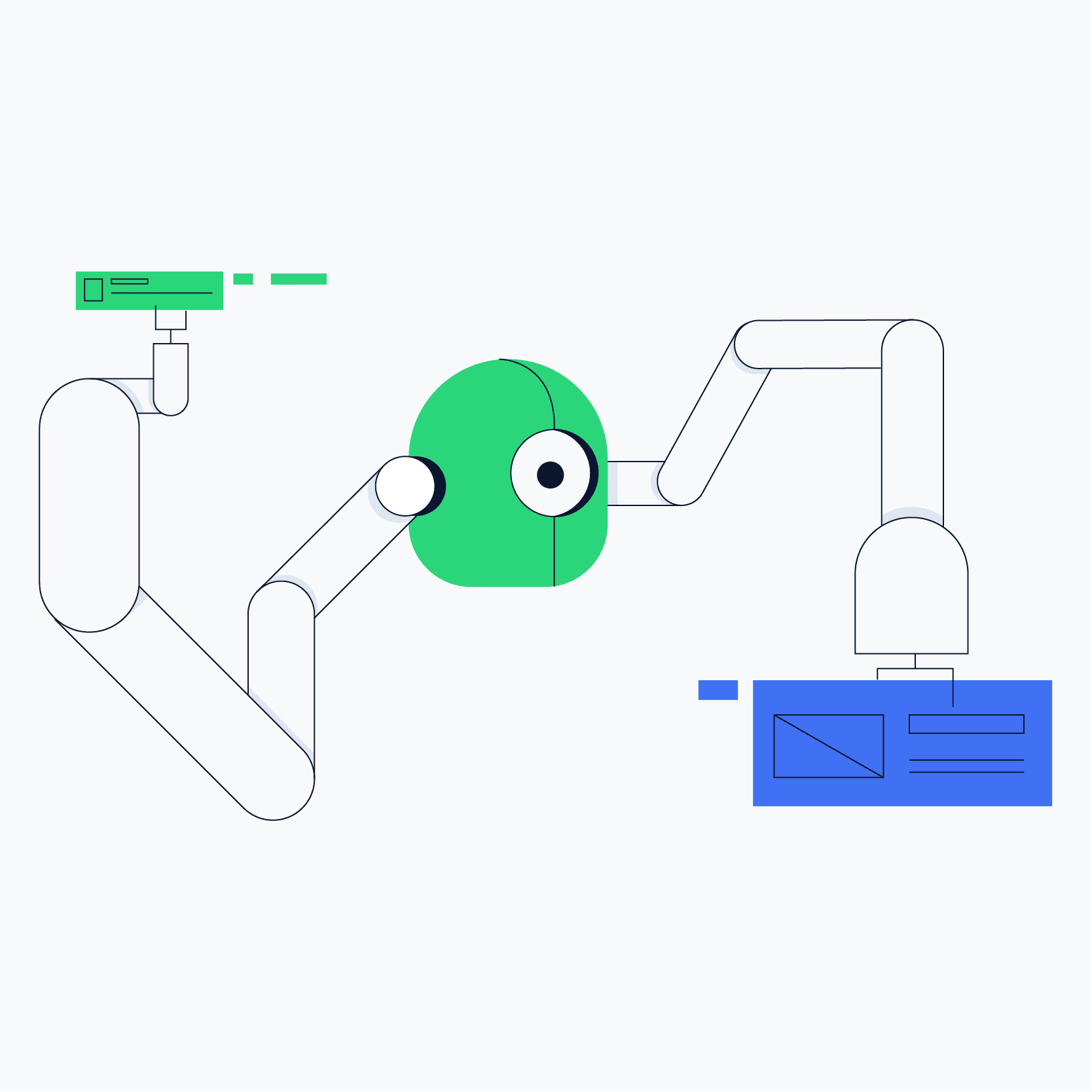 Lisk redesign, illustration about a robot delivering notifications