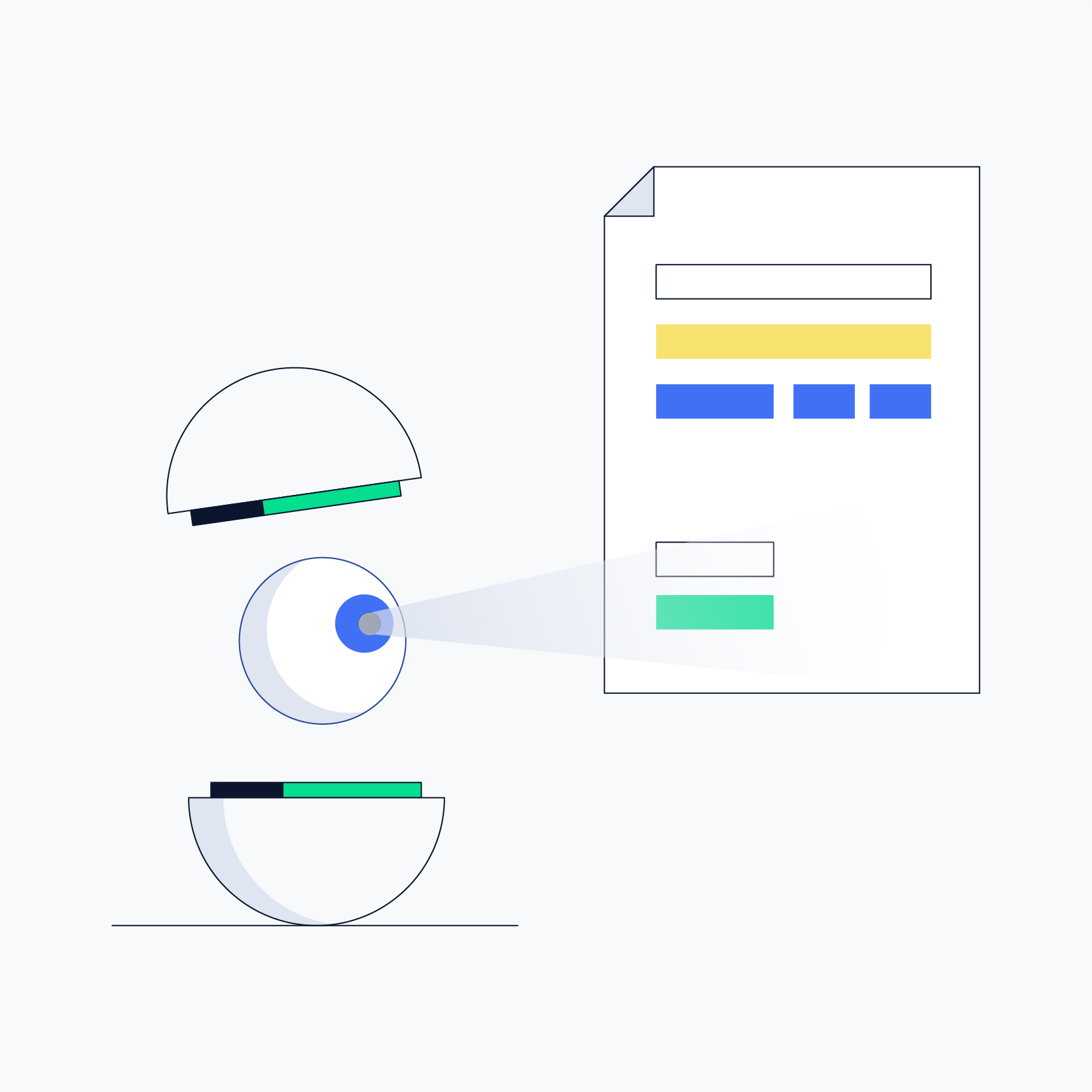 Lisk redesign, illustration about a robot scanning a document