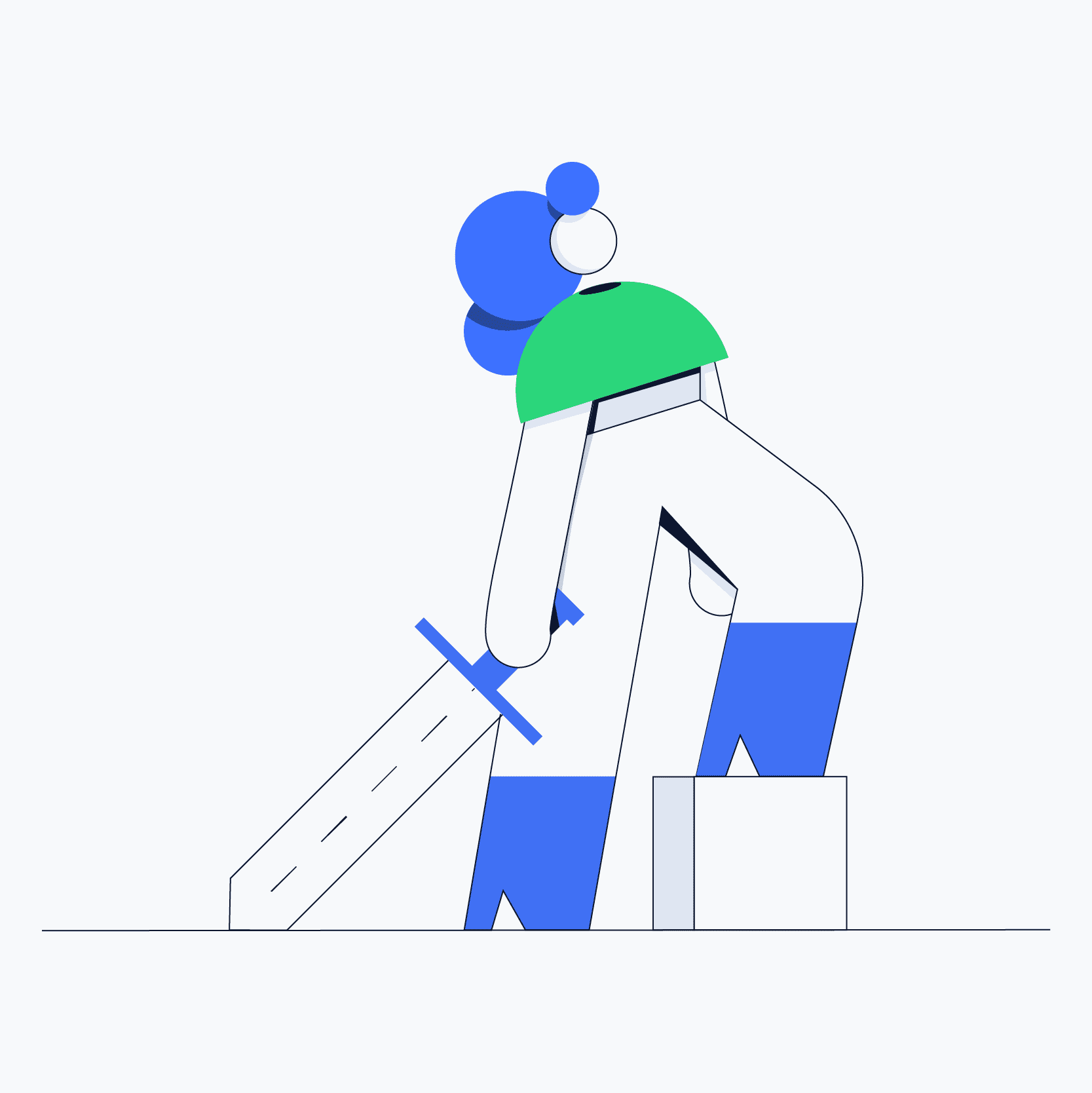 Lisk redesign, illustration about a women warrior climbing a stair