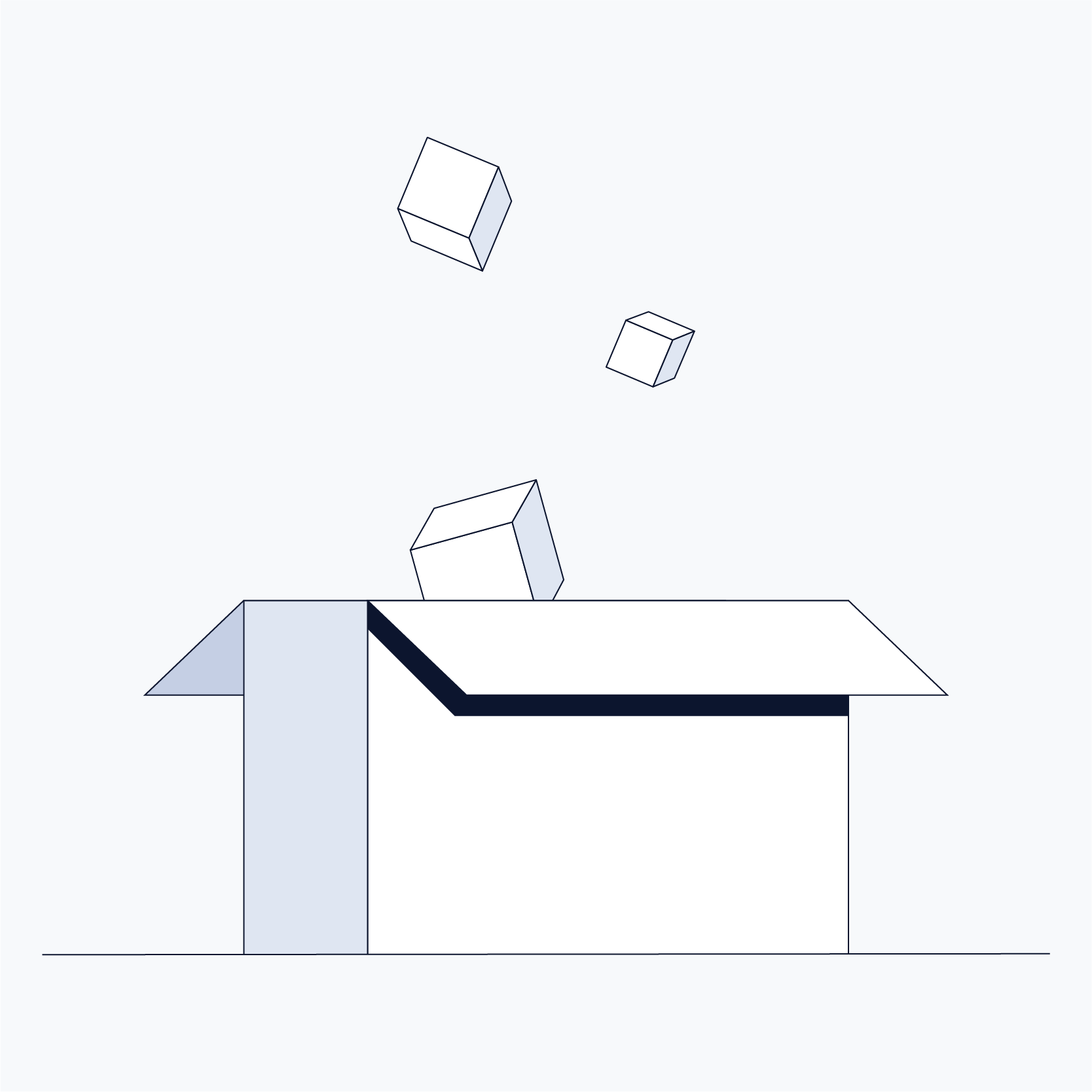 Lisk redesign, illustration about blocks coming out of a box, representing the Lisk SDK