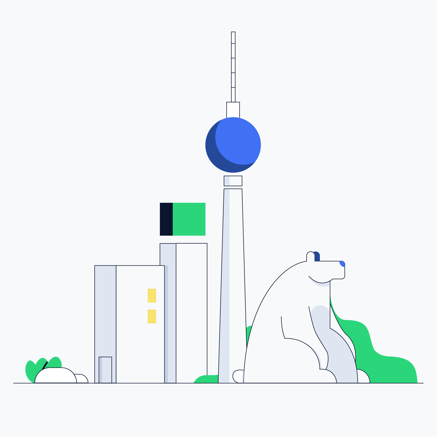 Lisk redesign, illustration about Berlin's skyline