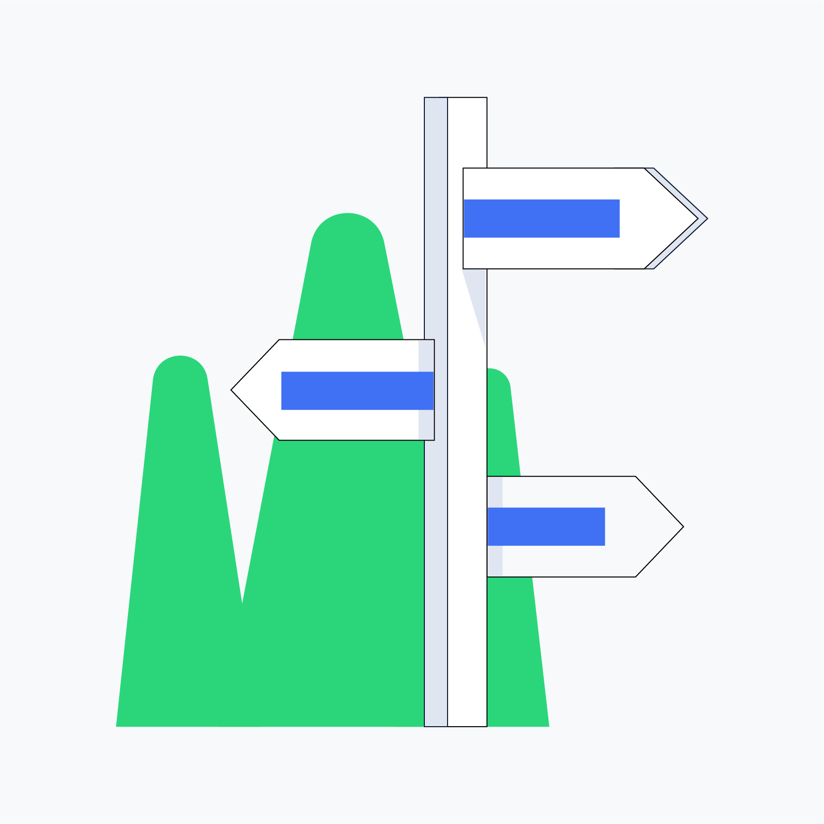 Lisk redesign, illustration about road signs in close-up, to represent the roadmap