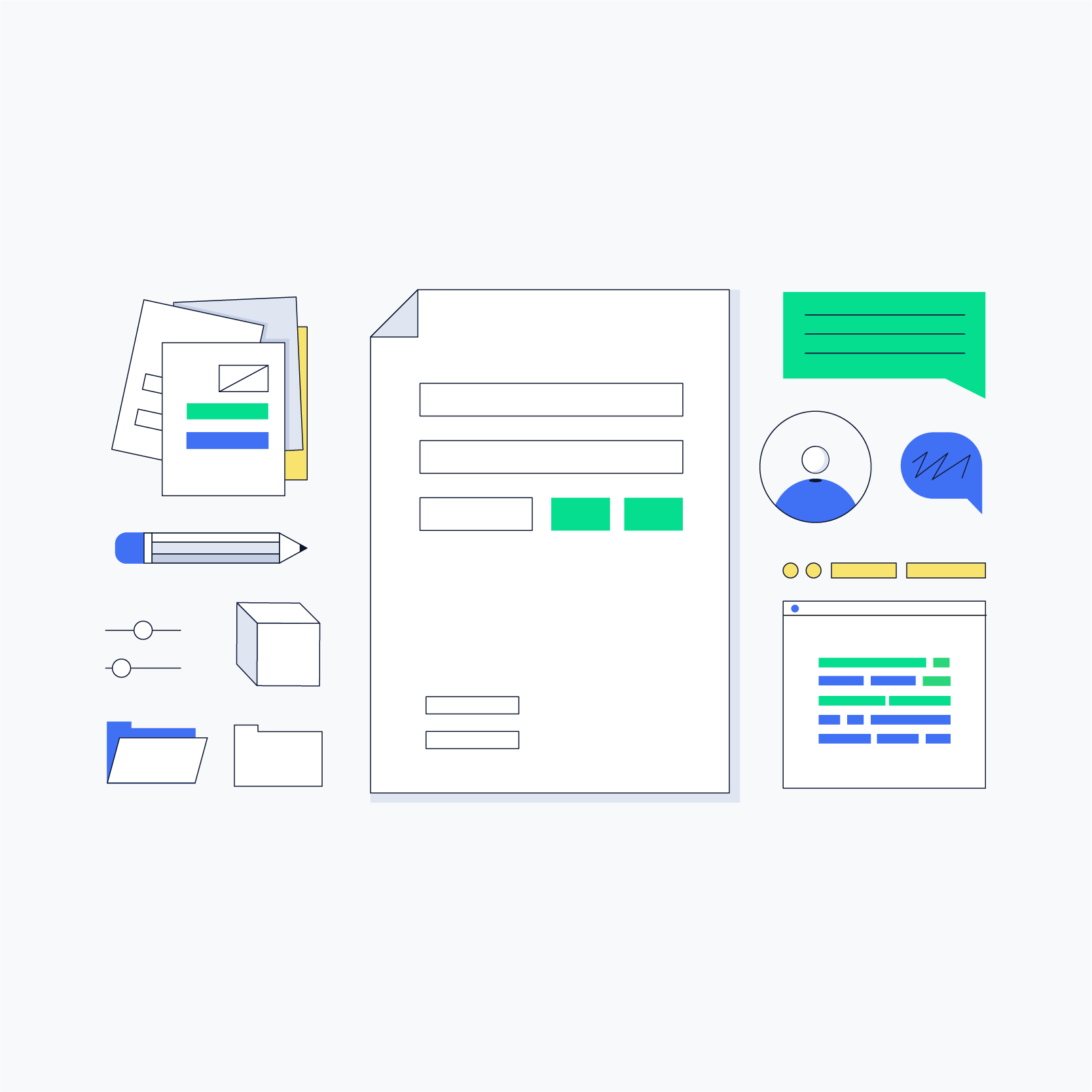 Lisk redesign, illustration about a workspace