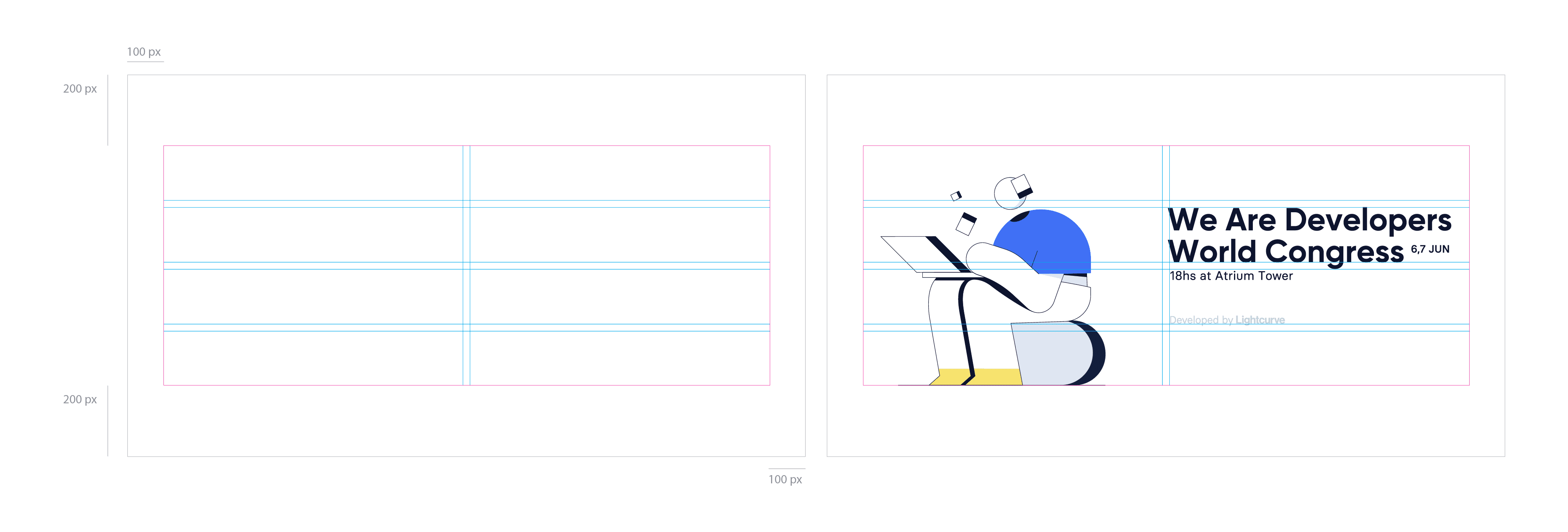 Lisk redesign, grid guideline for digital banners 