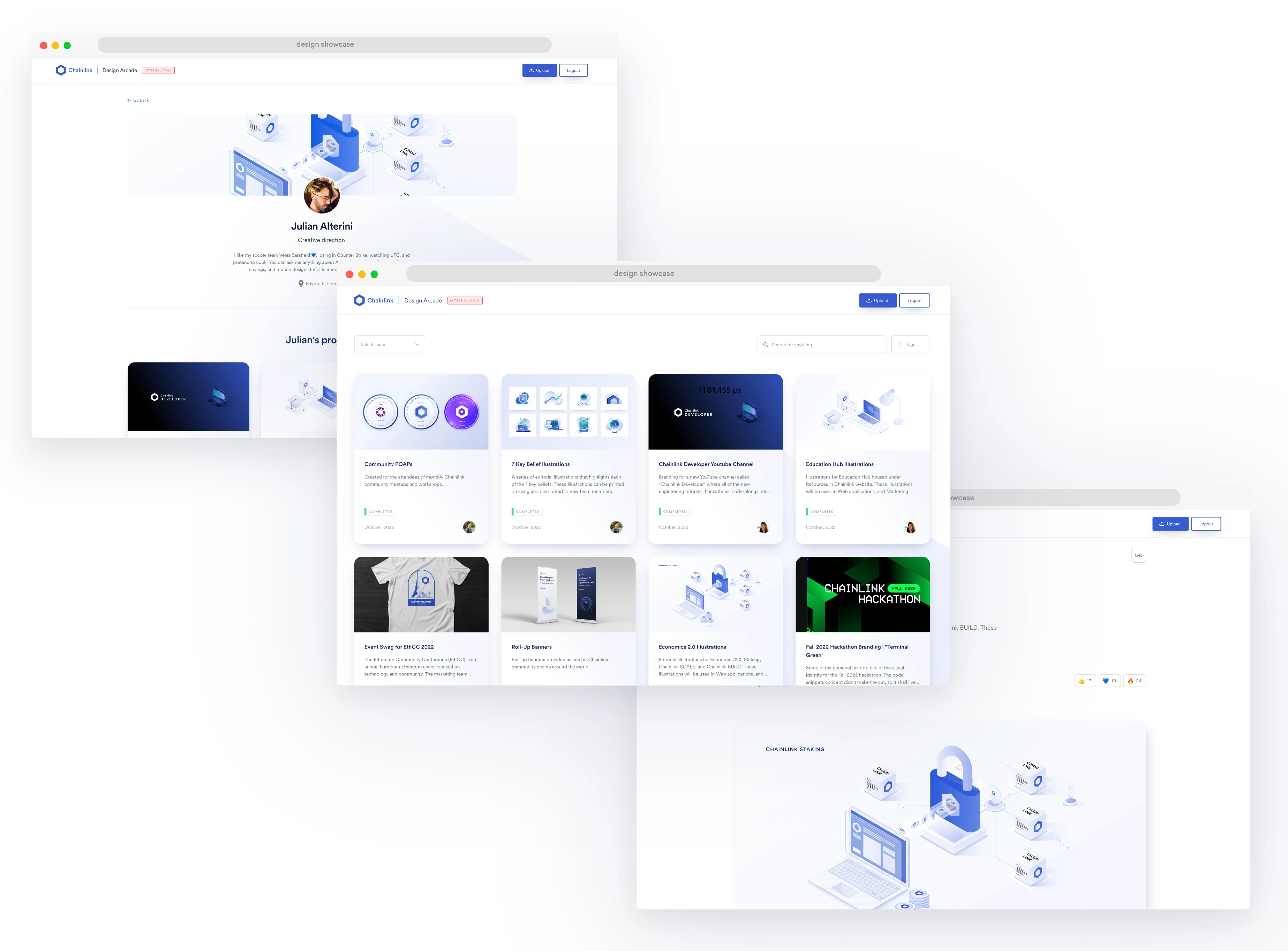 Design Showcase, mockup of different screens and webpage designs