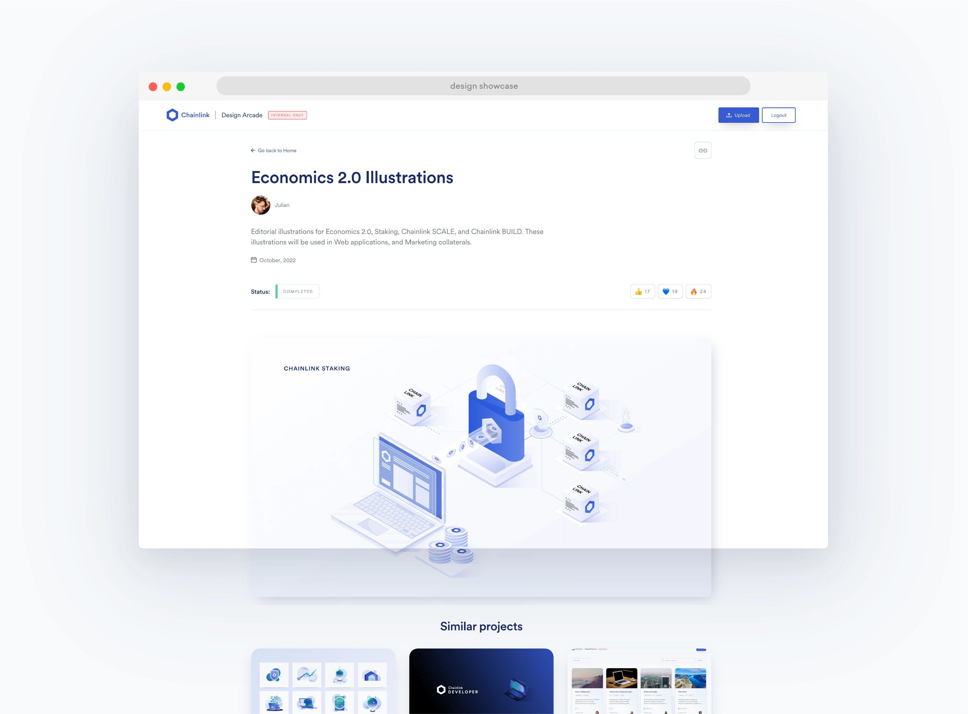 Design Showcase, project page web design