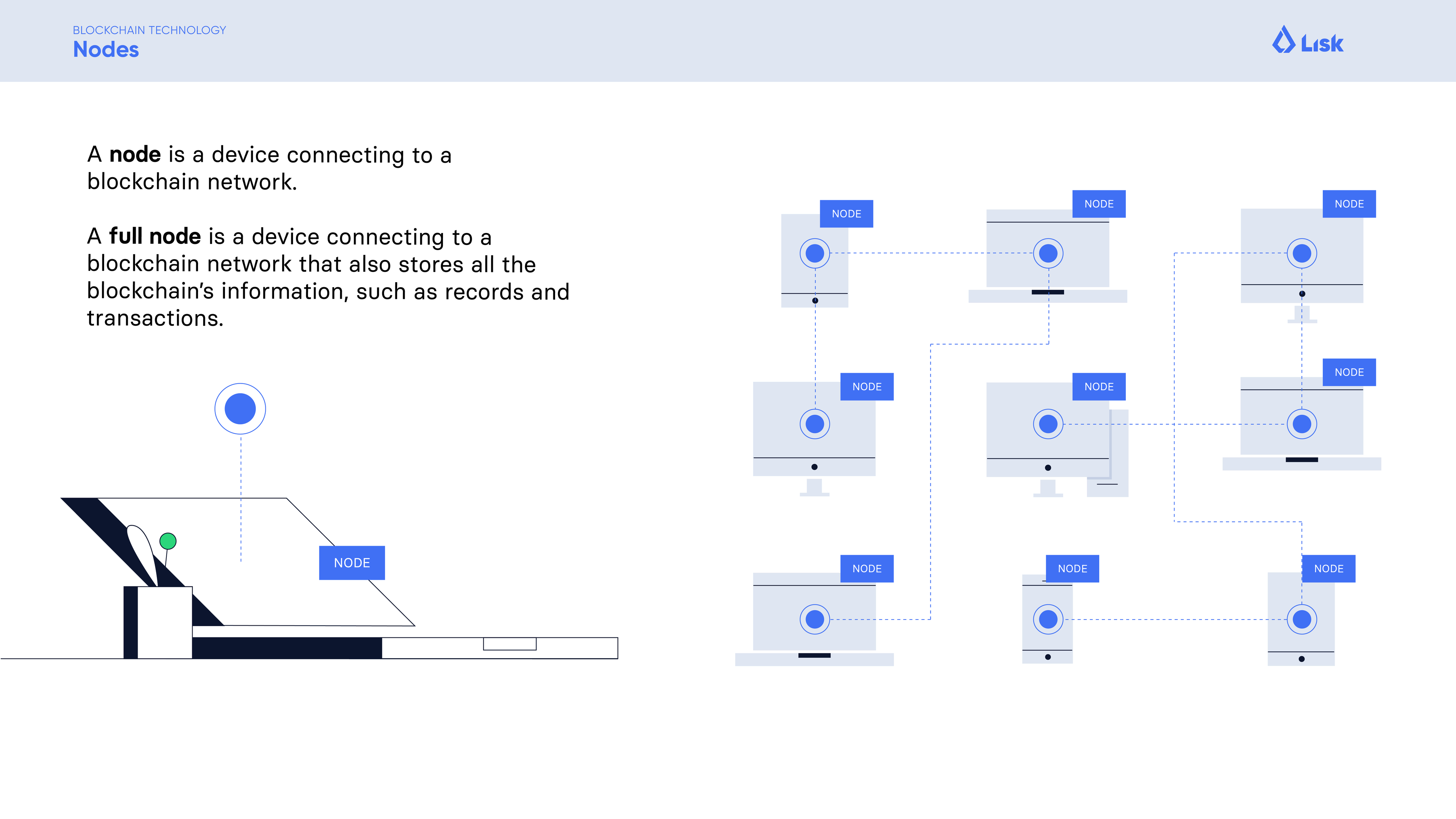 Lisk Academy, blockchain nodes infographic