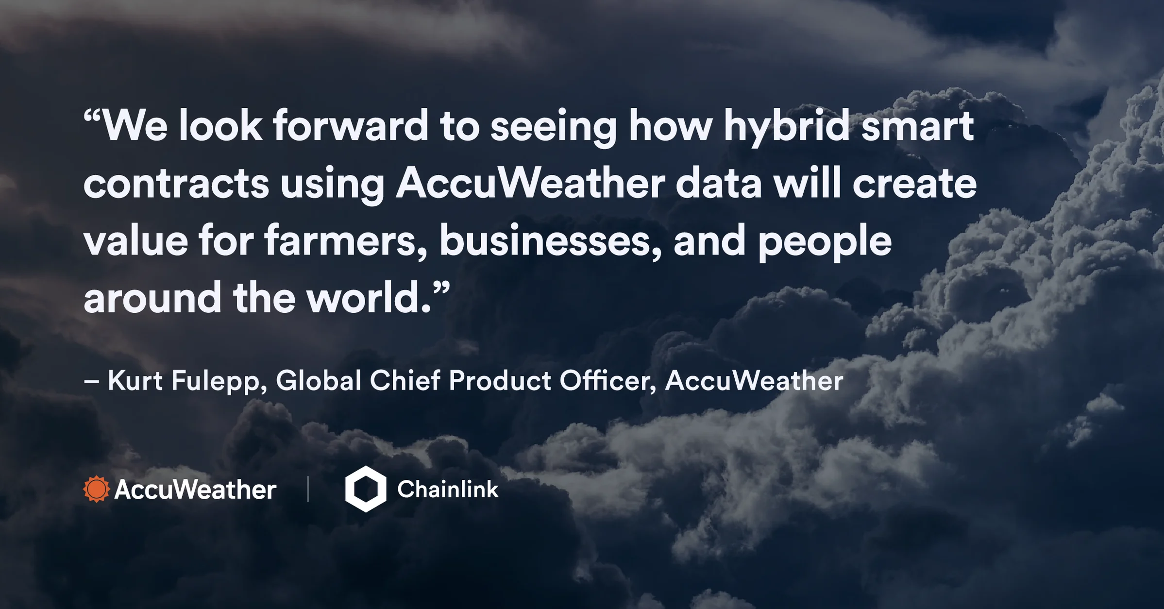 Chainlink brand, accuweather quote card