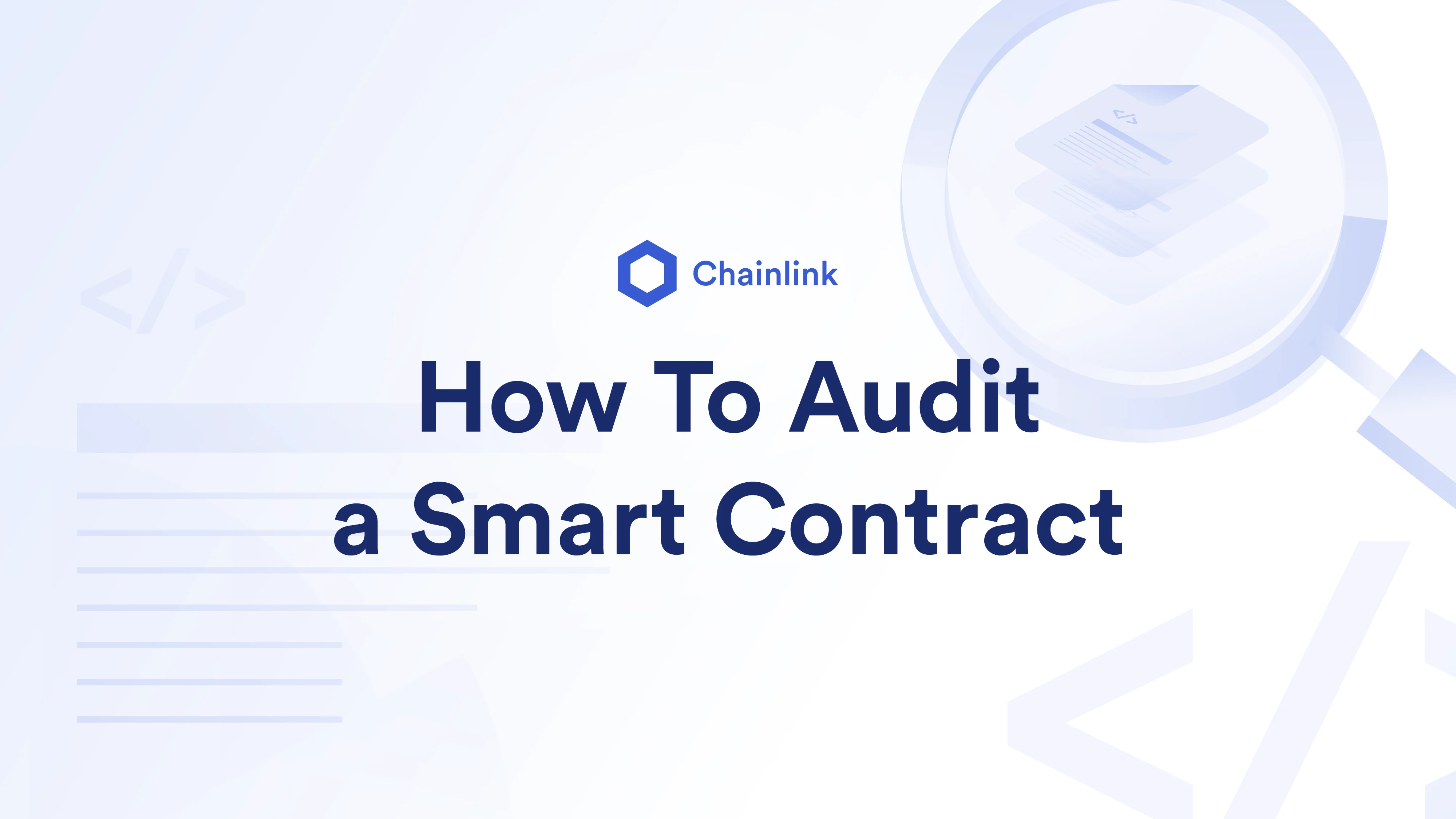Chainlink brand, smart contract audits blog banner