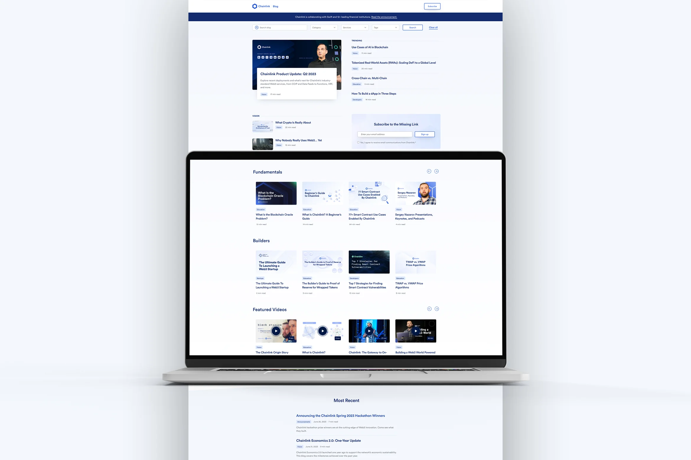 Chainlink brand, blog mockup