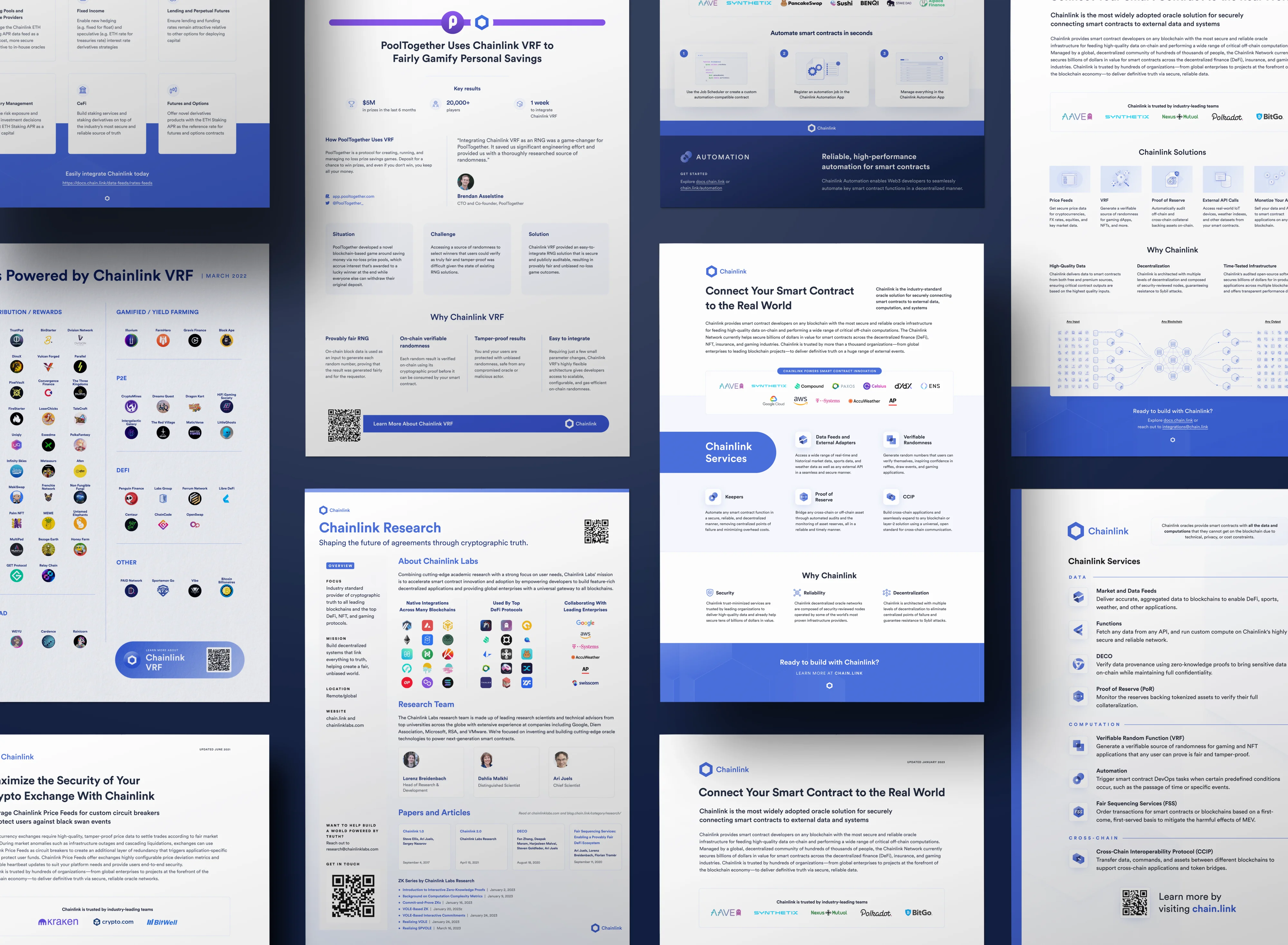 Chainlink brand, one pagers documents mockup