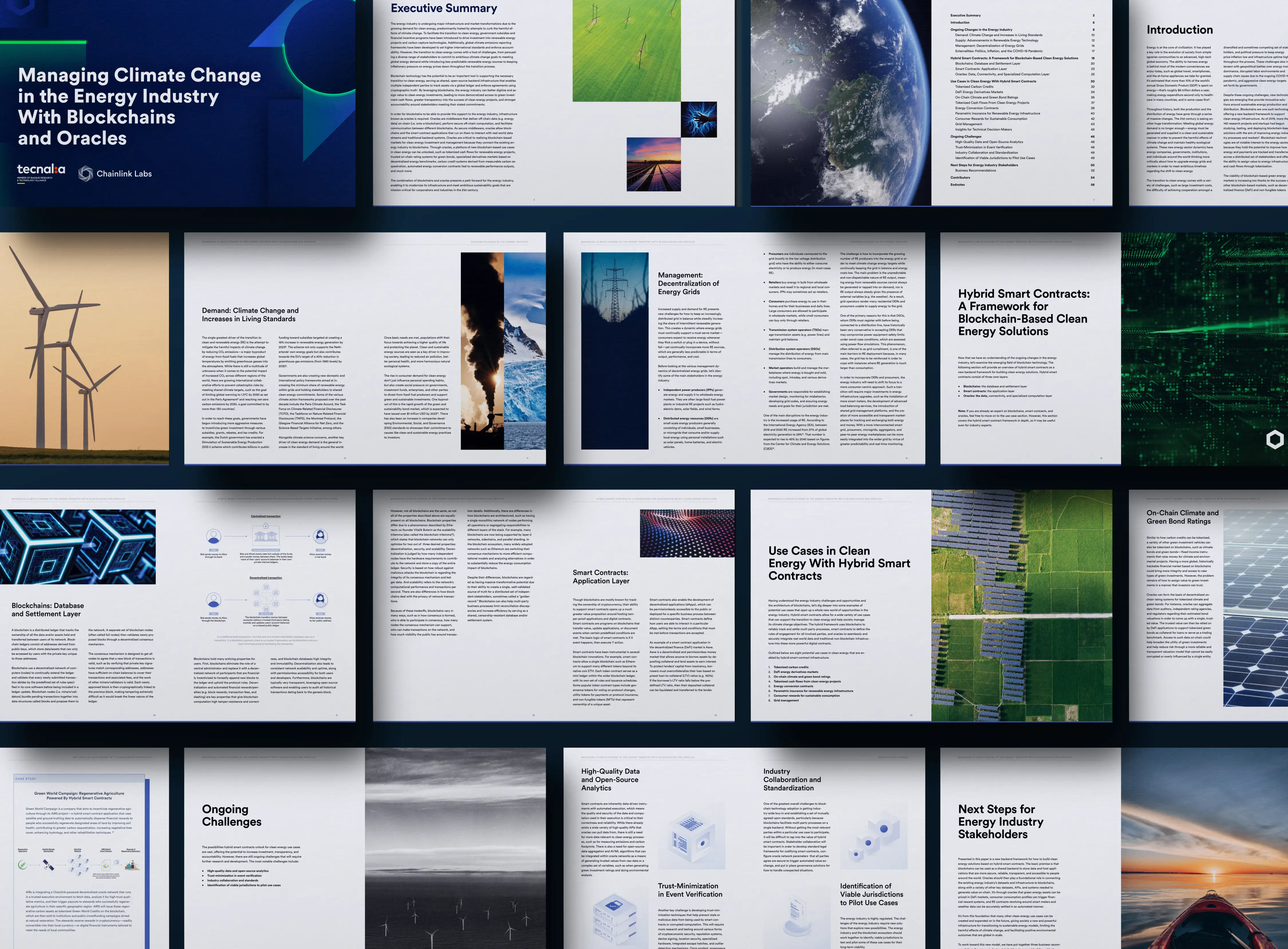 Chainlink brand, tecnalia report mockup