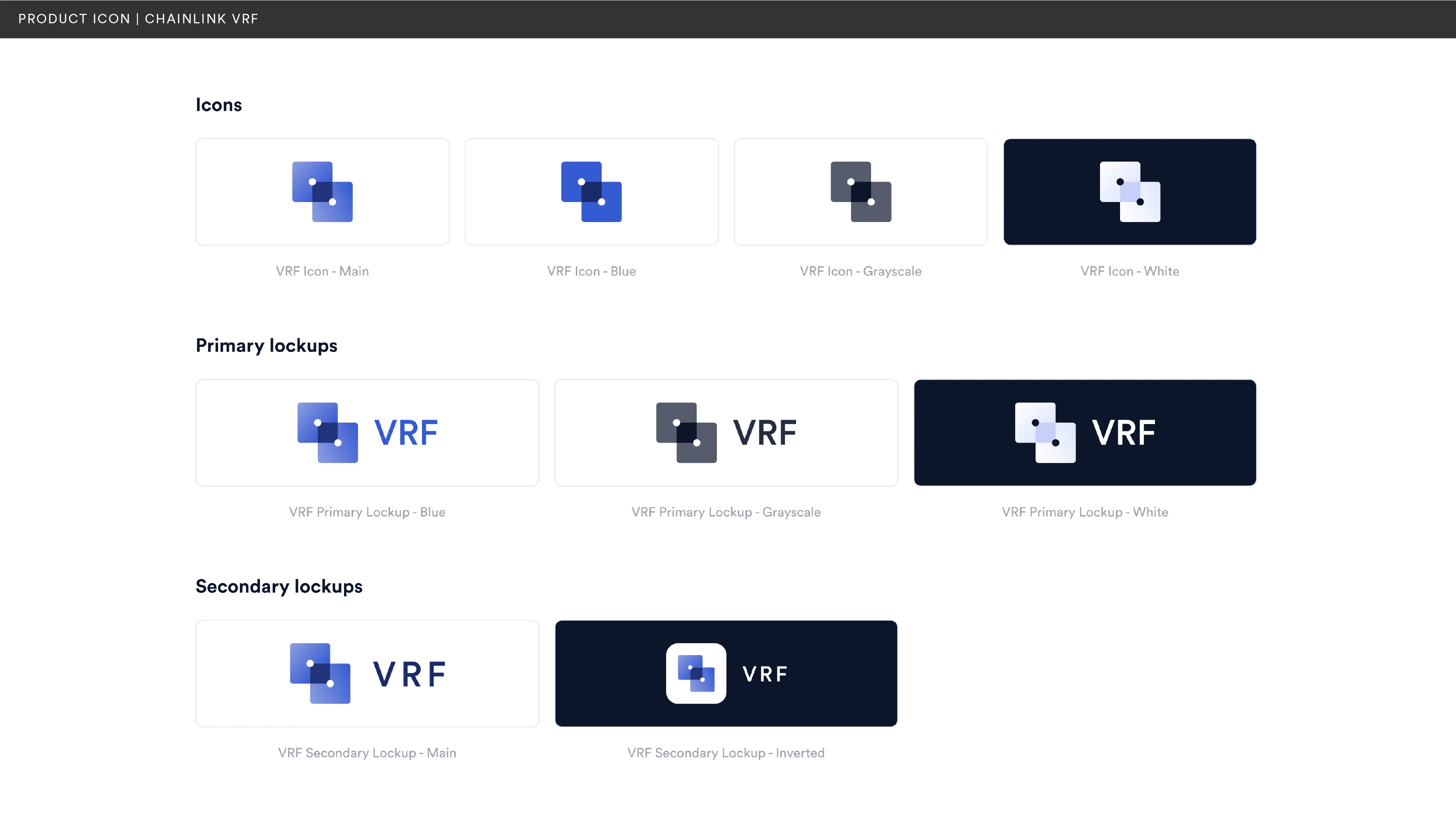 Chainlink brand, vrf product icons 