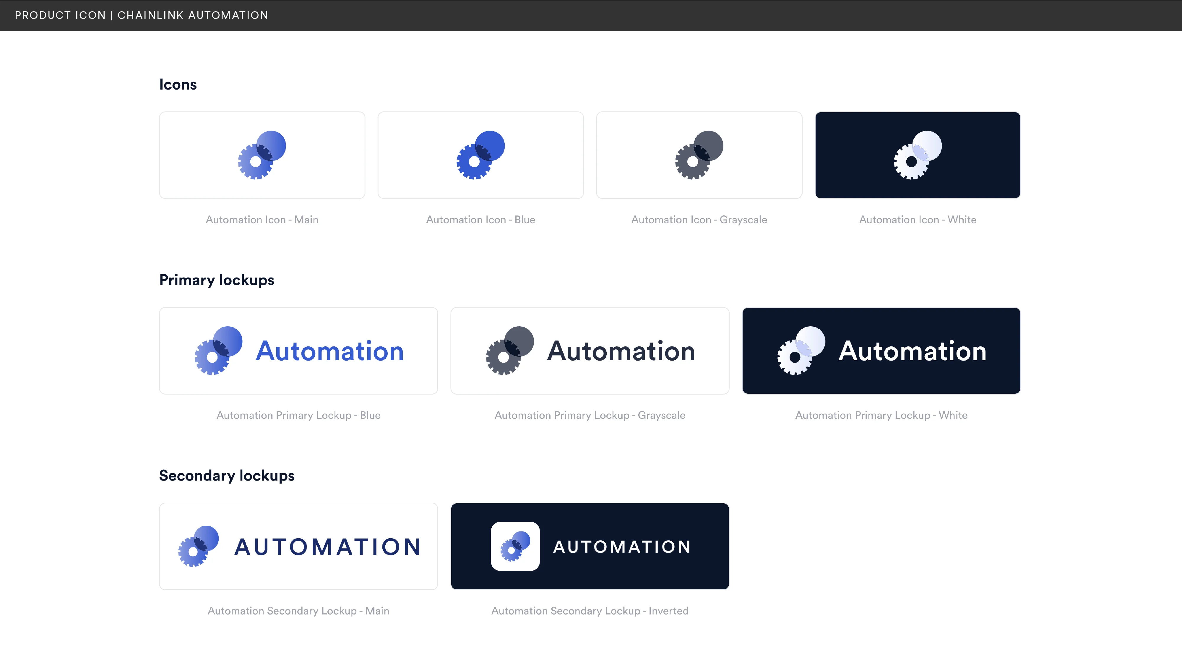 Chainlink brand, automation product icons 