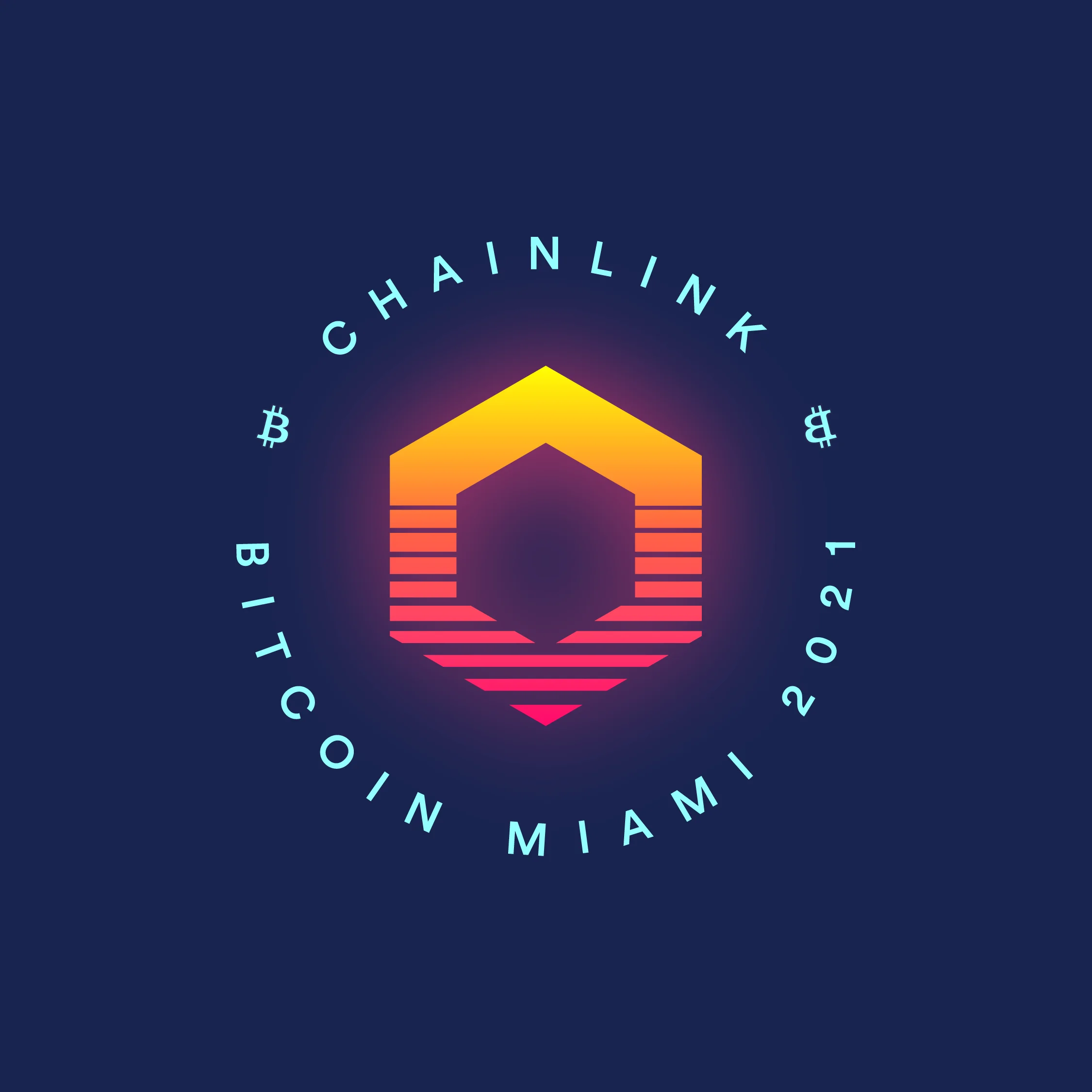 Chainlink brand, bitcoin  miami sponsored event logo