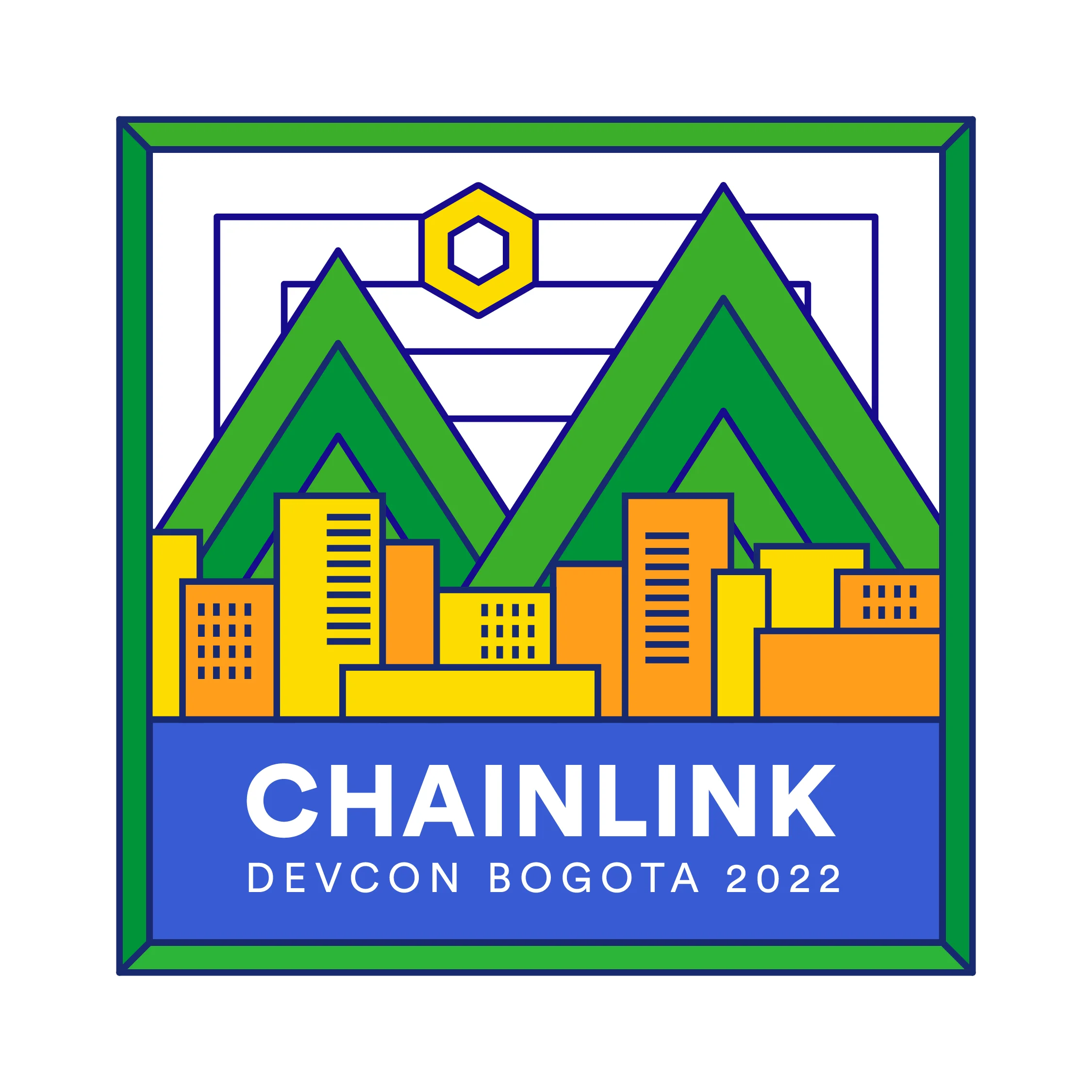 Chainlink brand, devcon bogota sponsored event logo