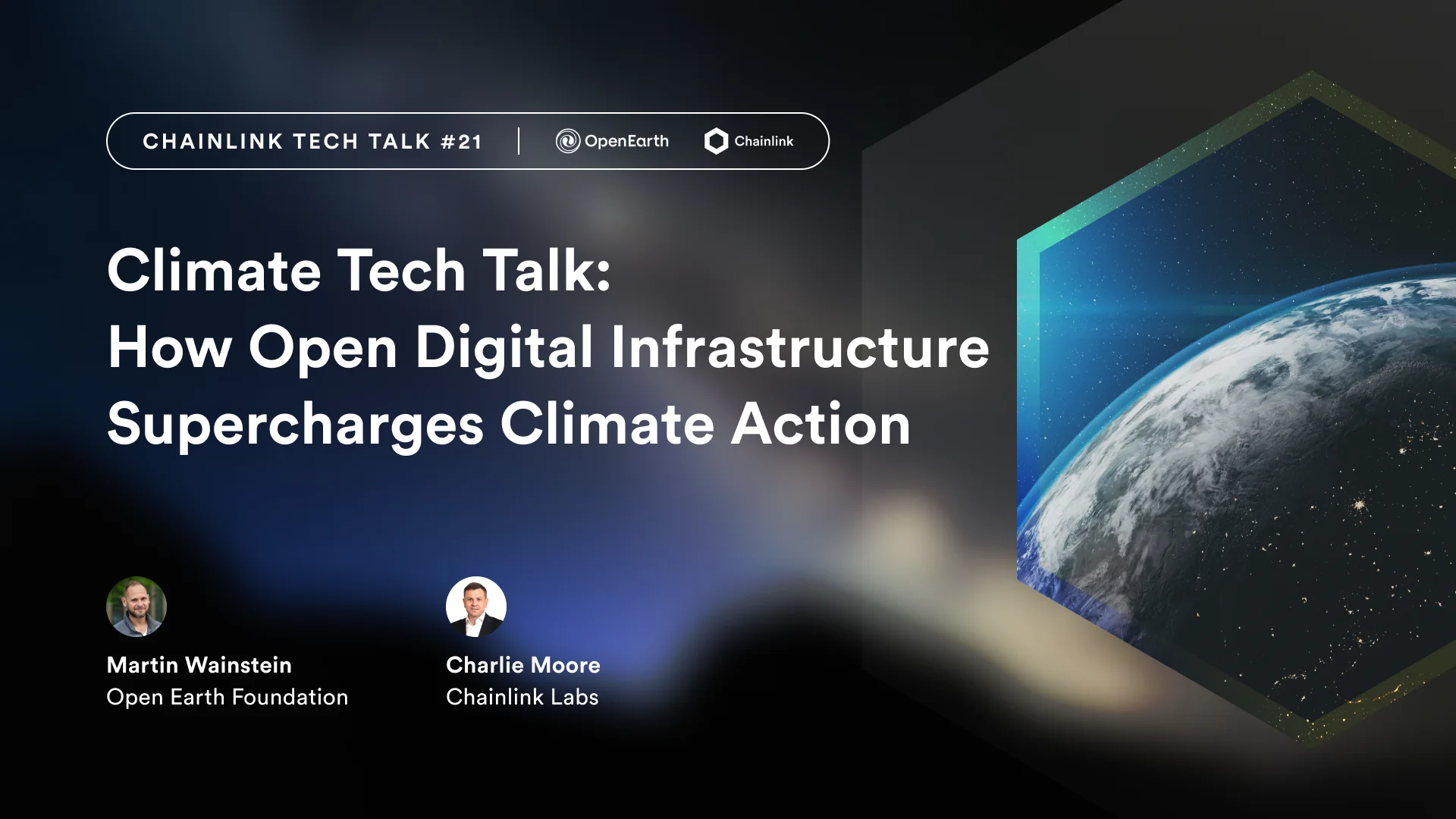 Chainlink brand, climate action tech talk banner