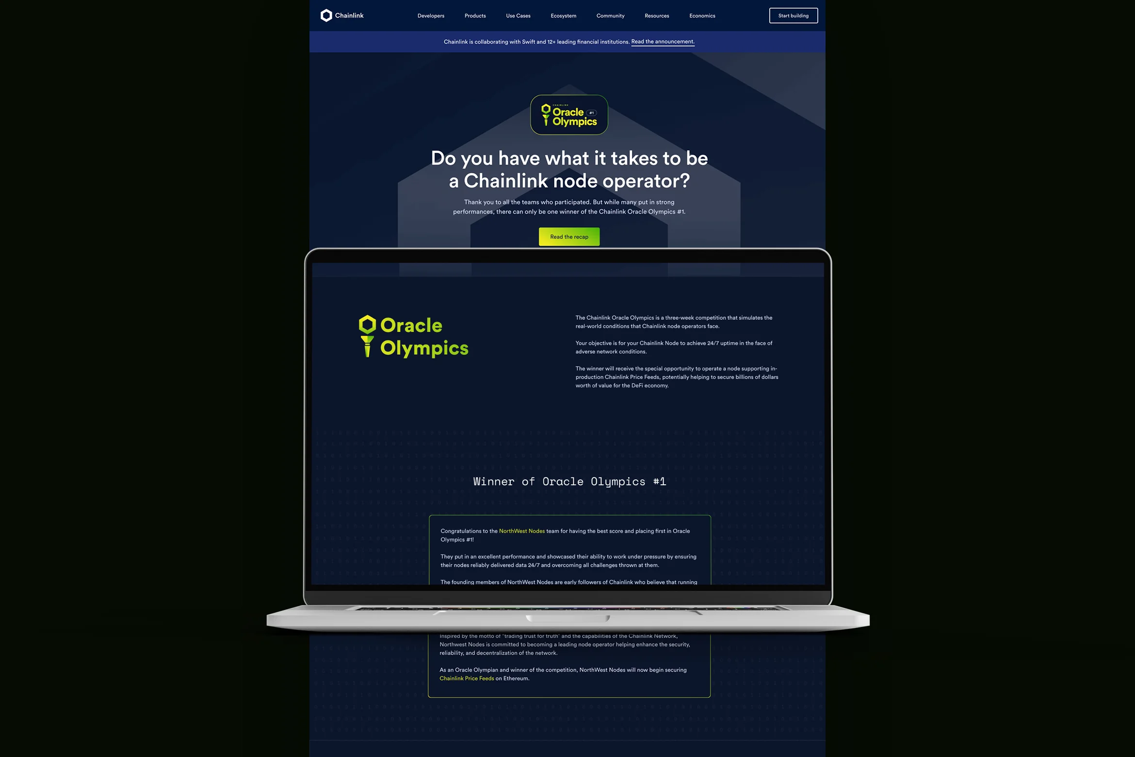 Chainlink brand, oracle olympics web
