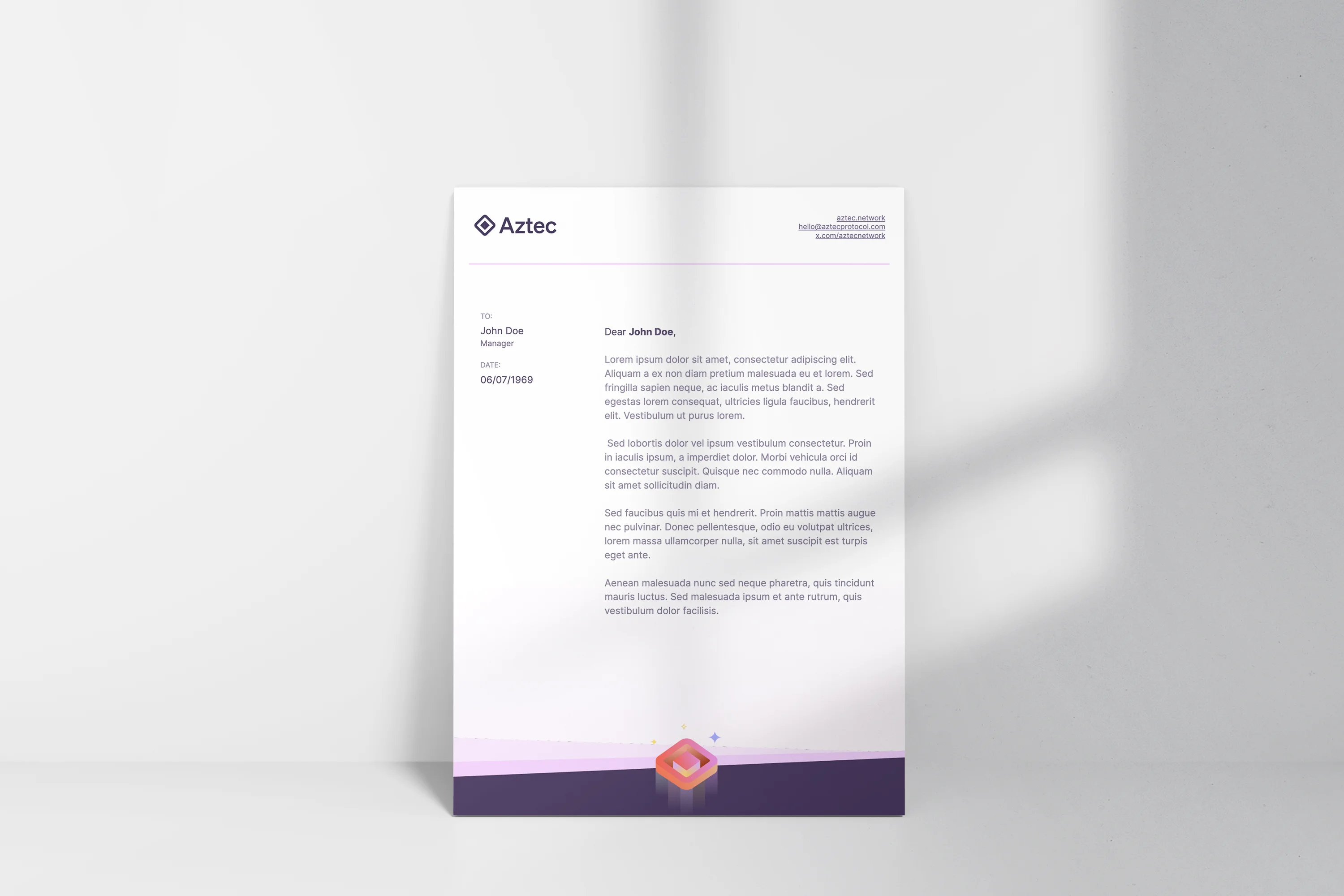 aztec letterhead mockup