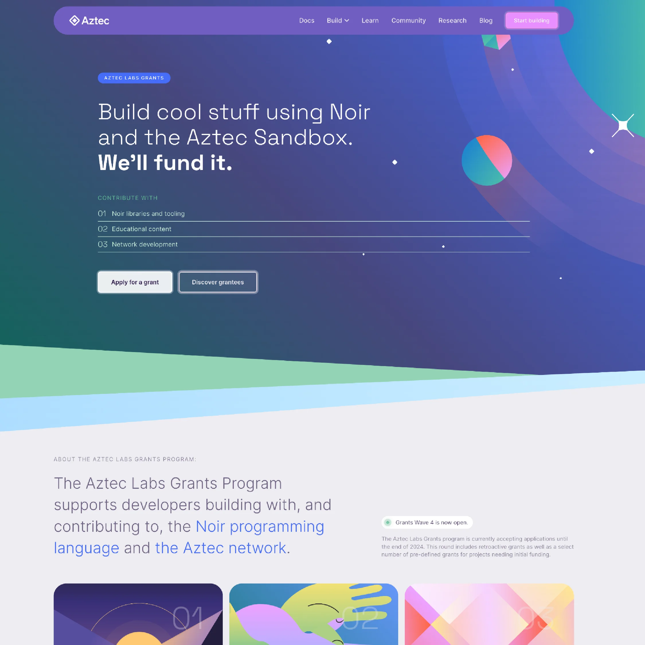 aztec grants page preview