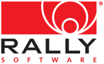 Rally Software company logo with stylized red and black design.