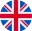 Flag of the United Kingdom with red, white, and blue crosses and diagonal stripes.