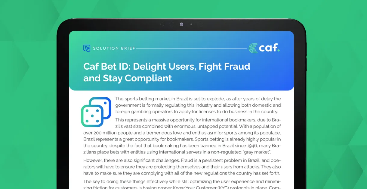 Caf Bet ID: Delight Users, Fight Fraud  and Stay Compliant