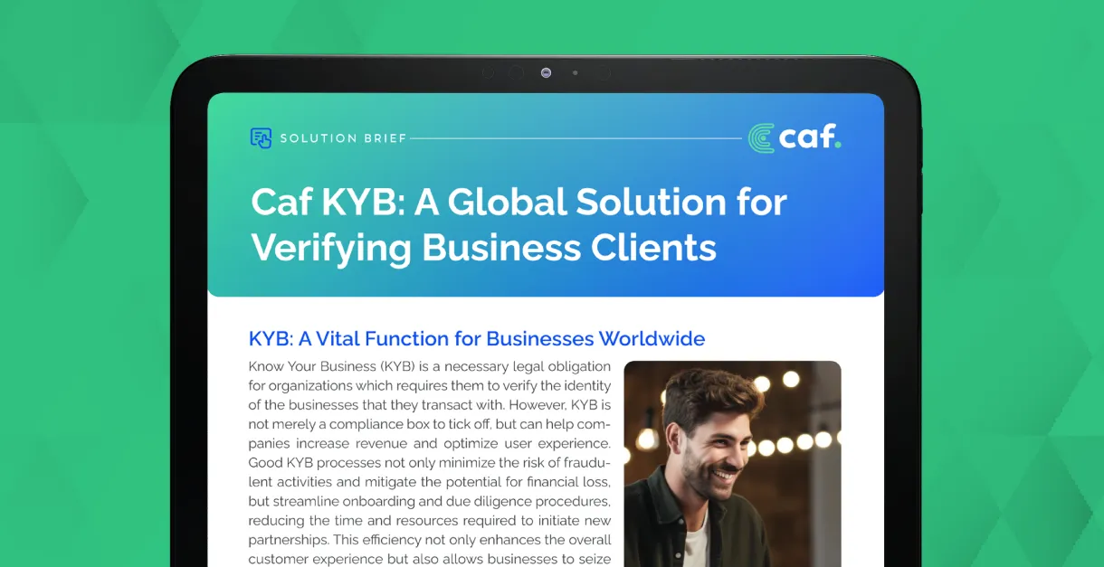 Caf KYB: A Global Solution for Verifying Business Clients