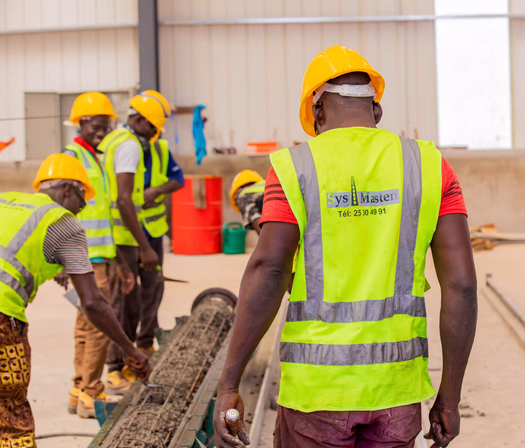 Construction workers on an energy project site