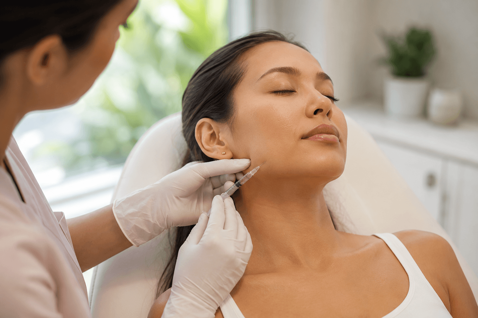 Botox treatment for TMJ pain relief in Honolulu Hawaii relaxing jaw muscles at a medical spa