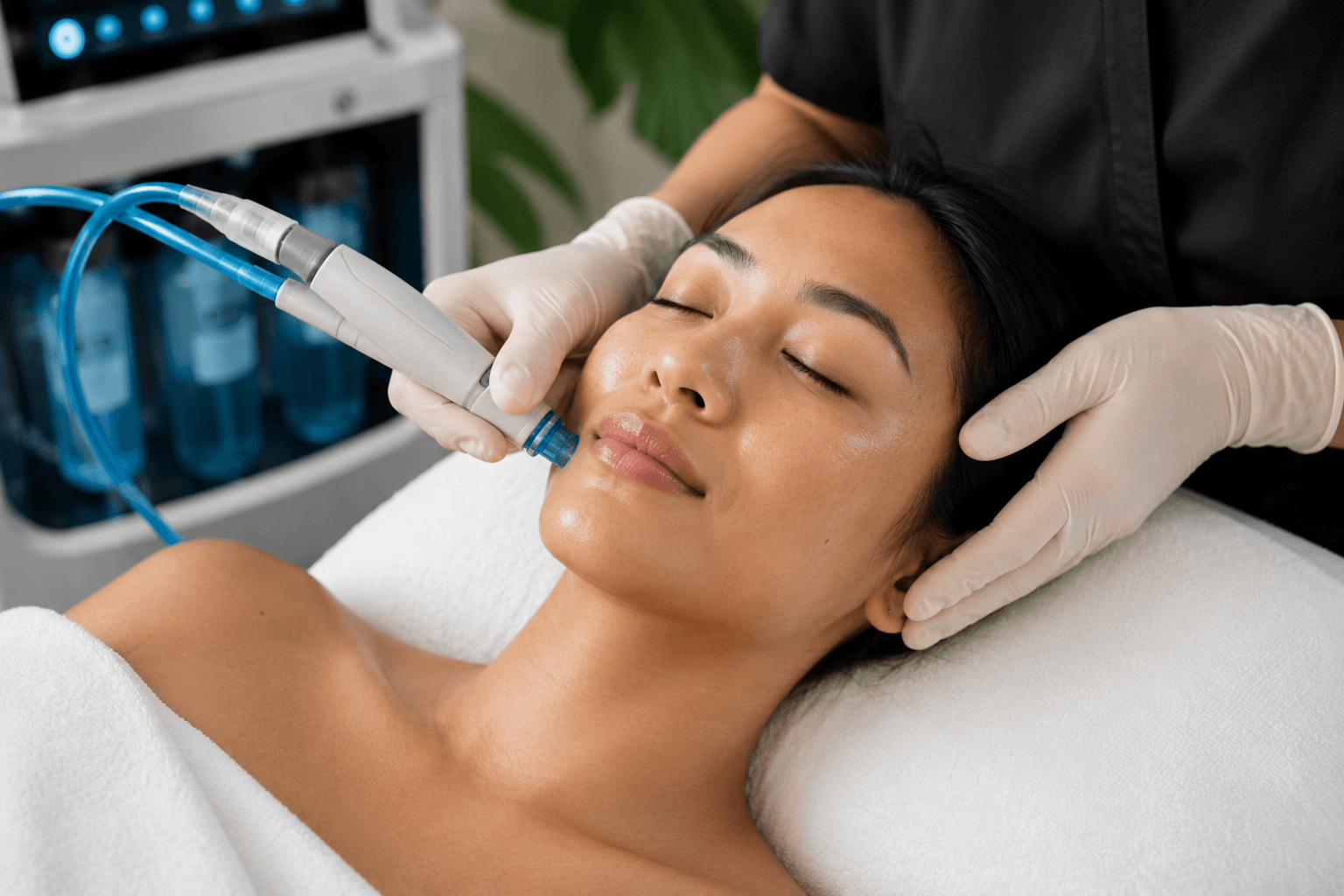 HydraFacial hydradermabrasion facial treatment concept in Honolulu, Hawaii