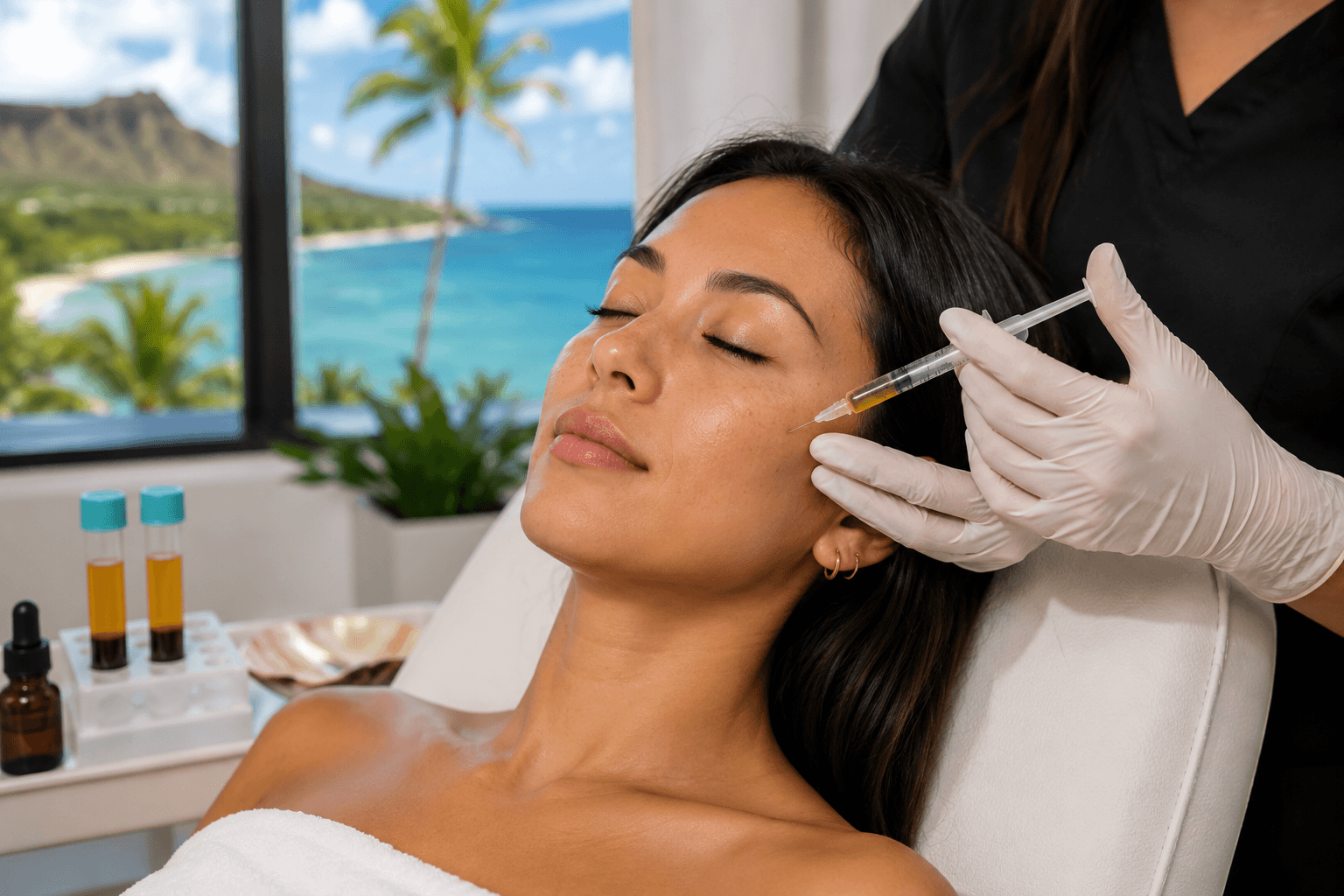 PRP rejuvenation platelet-rich plasma treatment at an O'ahu, Hawaii med spa