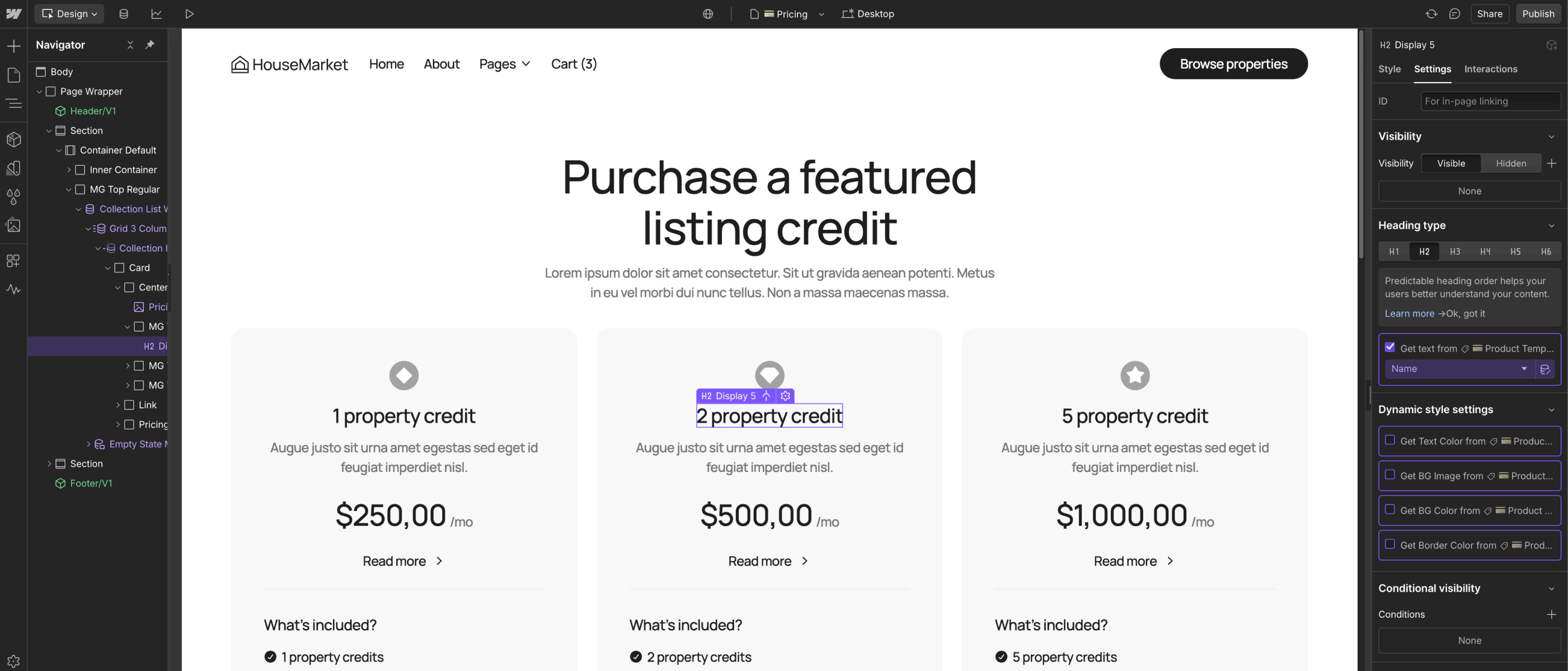 eCommerce Content - HouseMarket Webflow Template