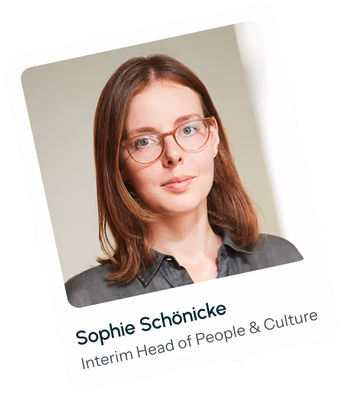 Portrait of Sophie Schönicke, Interim Head of People & Culture