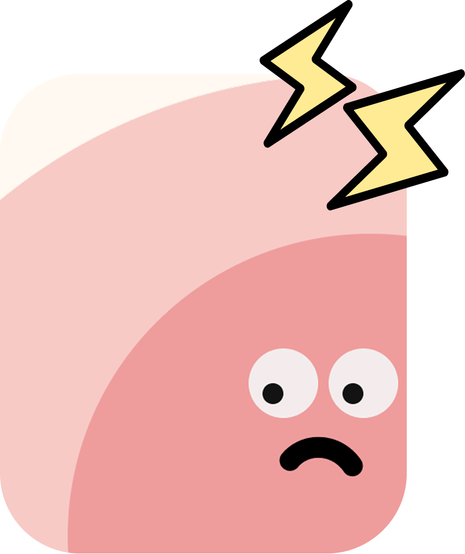 Icon mit Schmerzsymbolen zeigt Kopfschmerzen oder Stress.