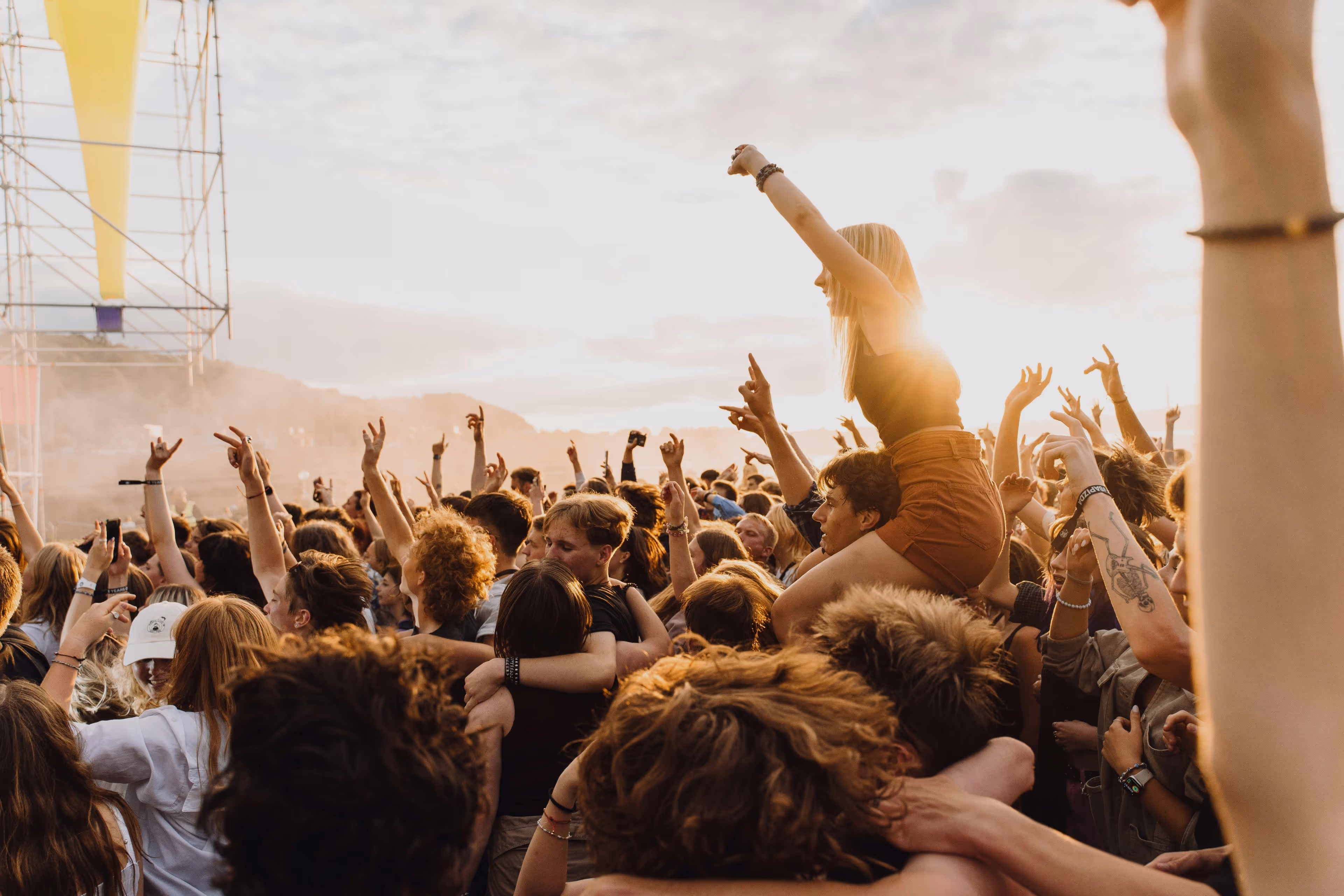 High-energy crowd at a music festival