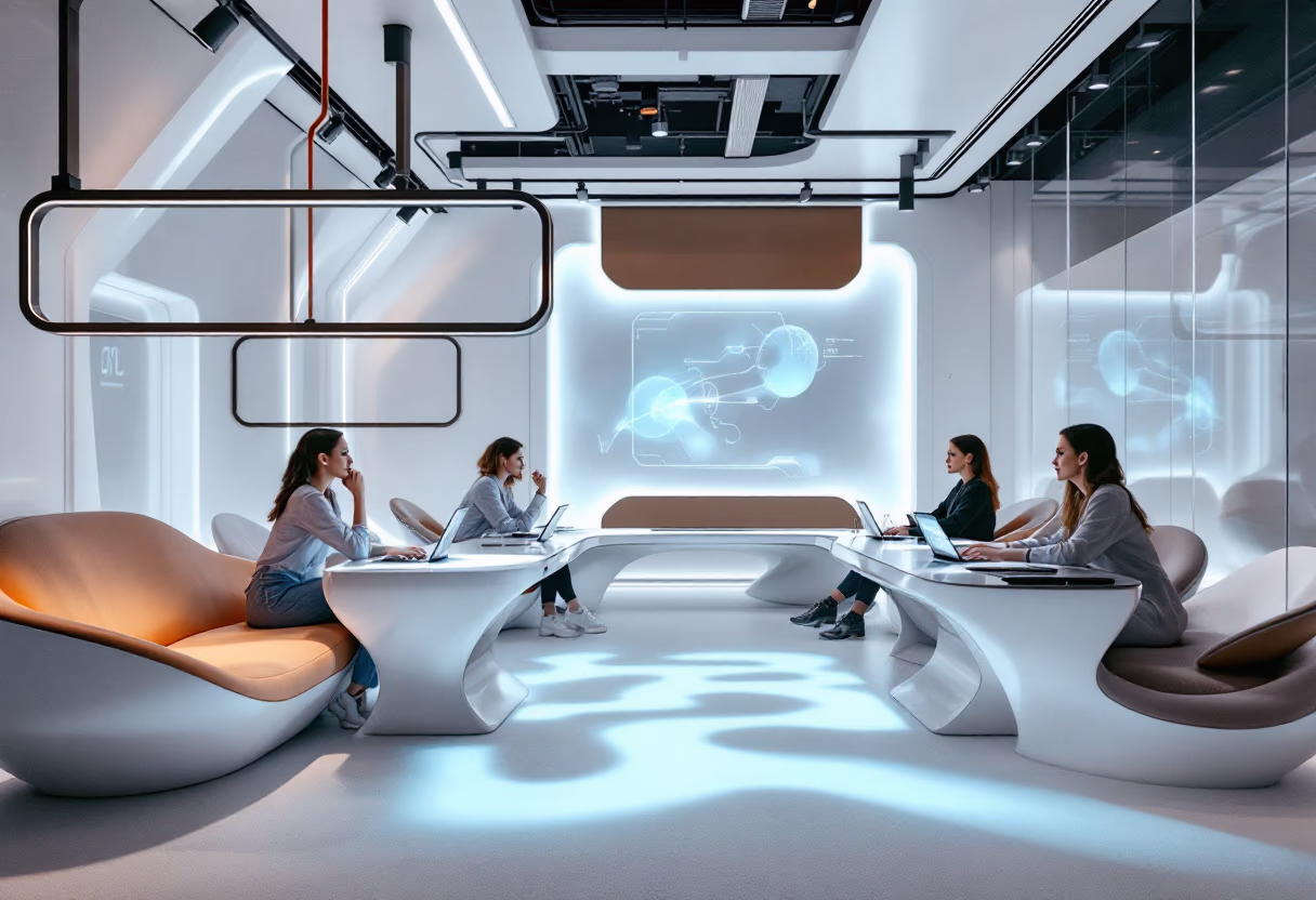 futuristic classroom setting