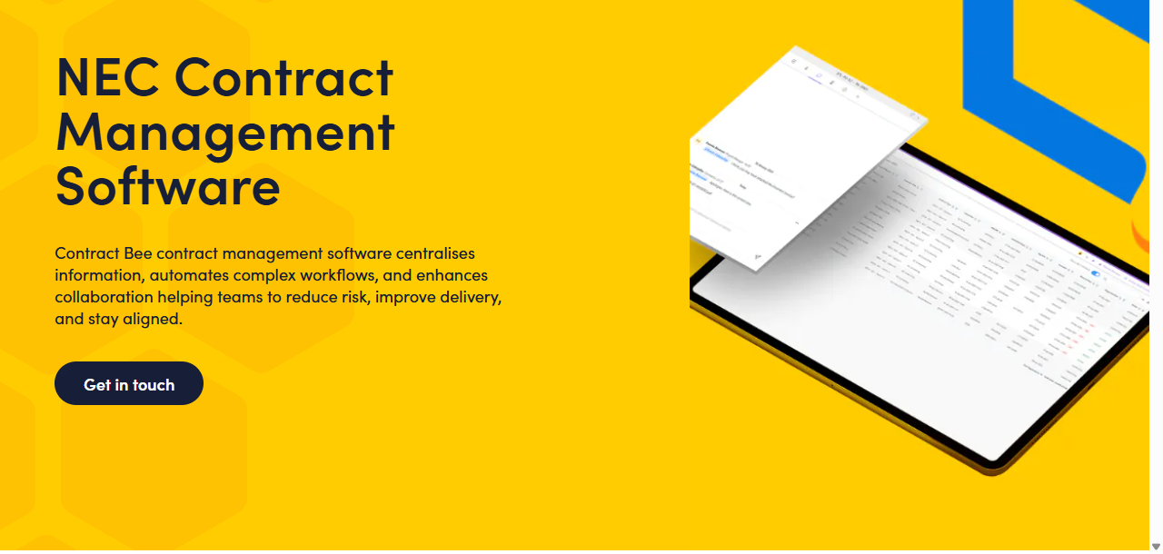 Contract Bee NEC contract management software by Digital Beehive