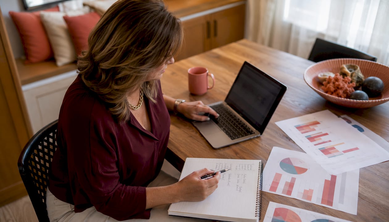 Salon manager calculating pricing increase