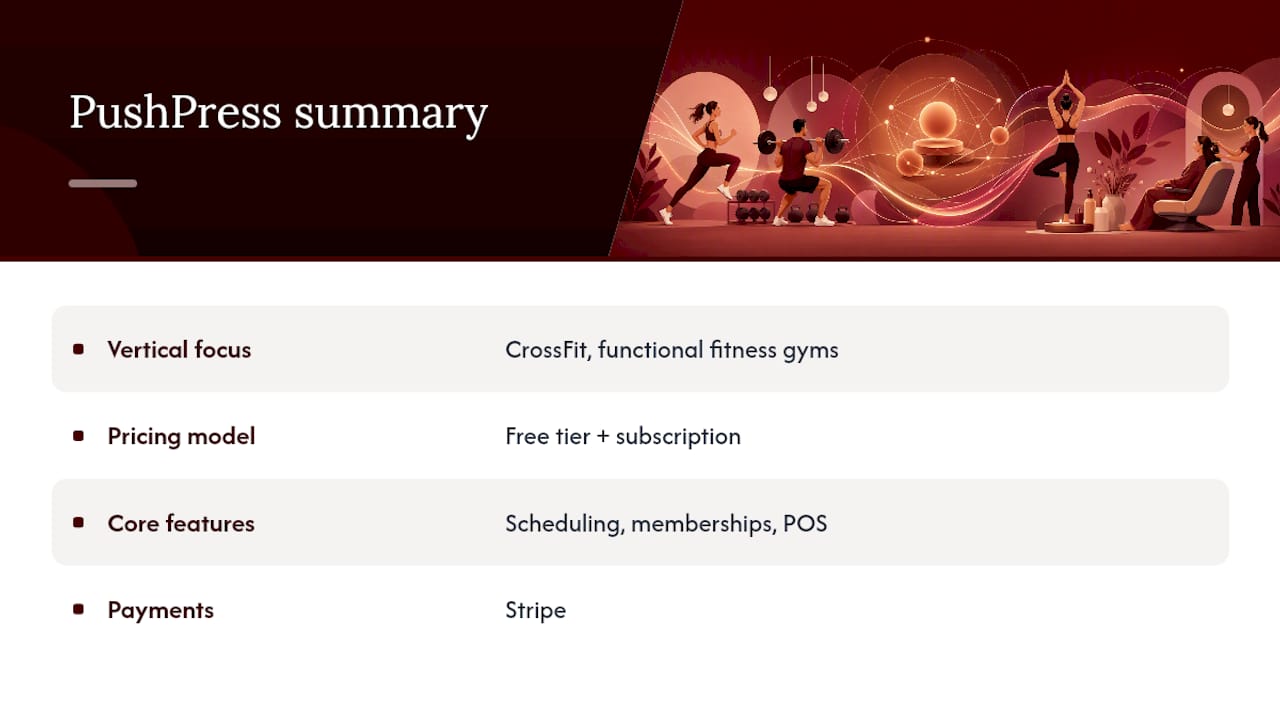 Comparison diagram of Mindbody alternatives features