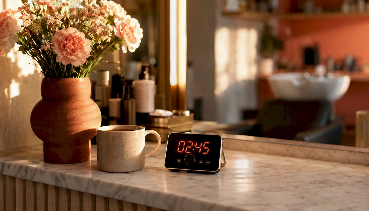 Salon meeting visible countdown timer on table