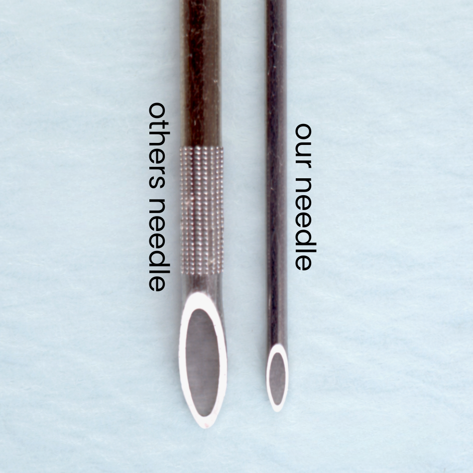 Ultra-fine needle used in Hanabusa IVF's minimal stimulation egg retrieval protocol