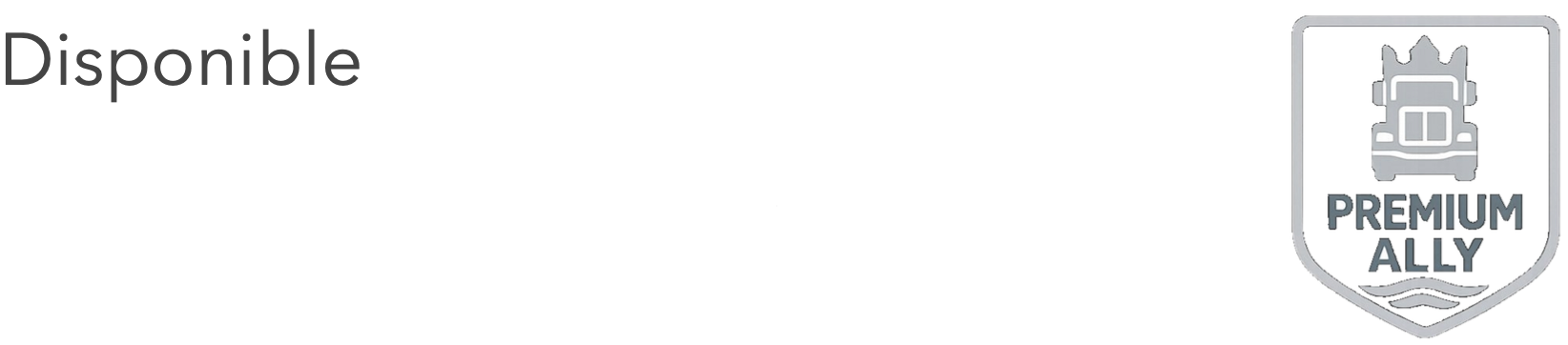 Escudo gris con el frente de un camión y las palabras Premium Ally en letras mayúsculas.