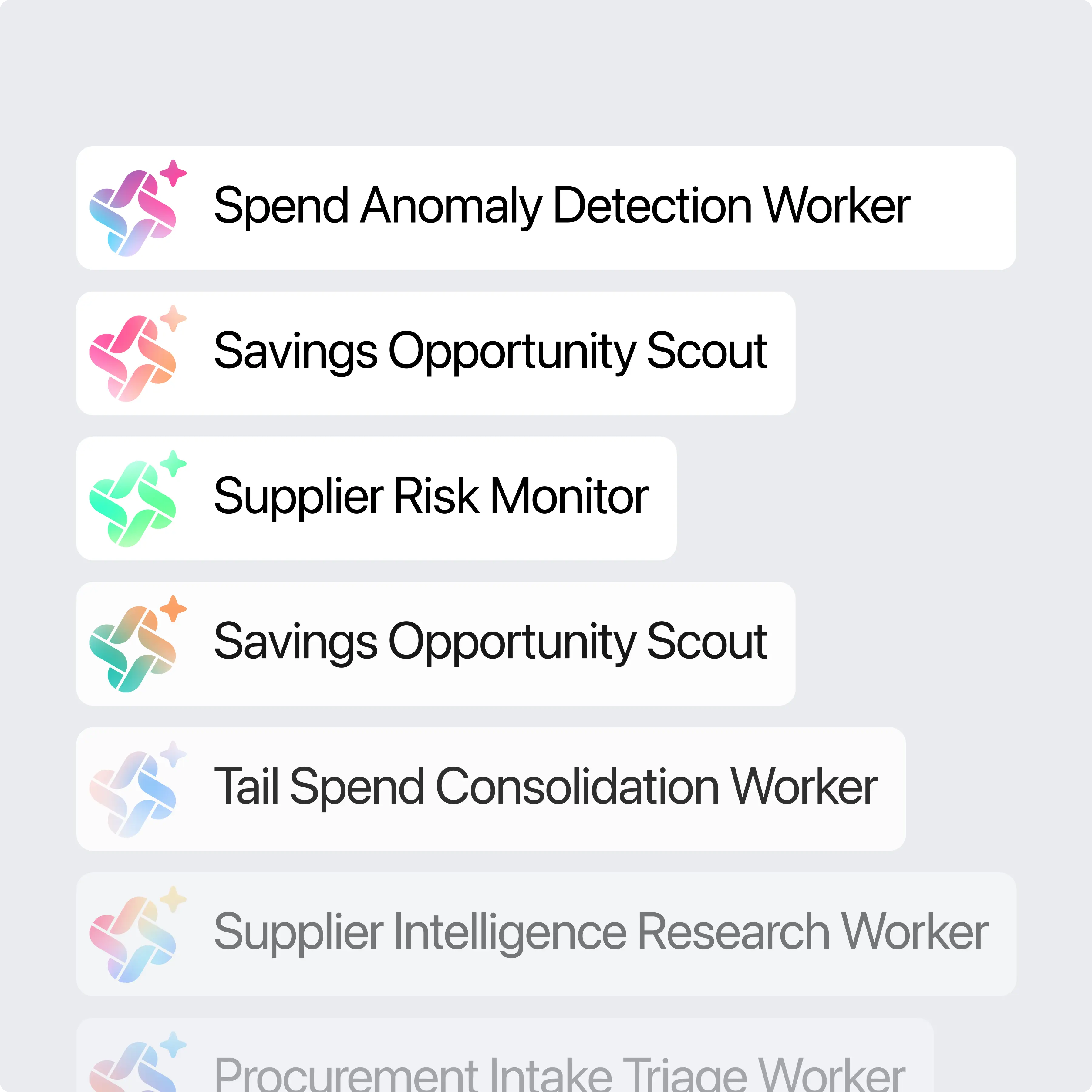 Visual illustration of the AI Agents from Suplari