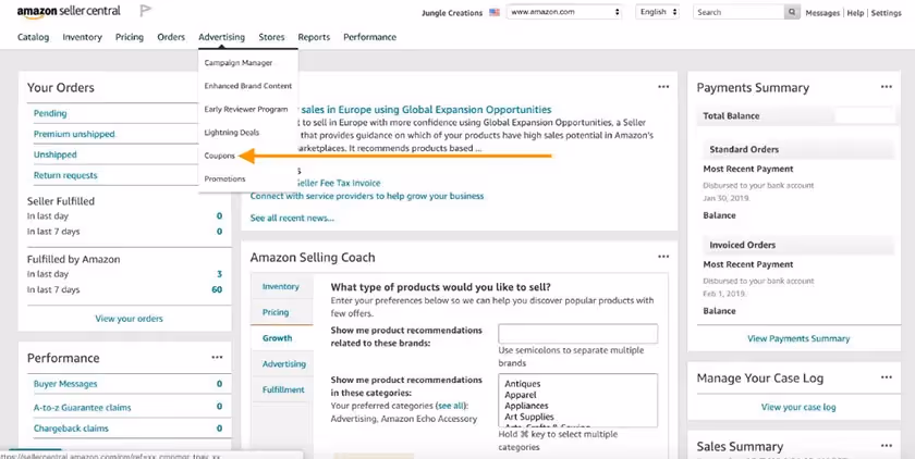 amazon seller central